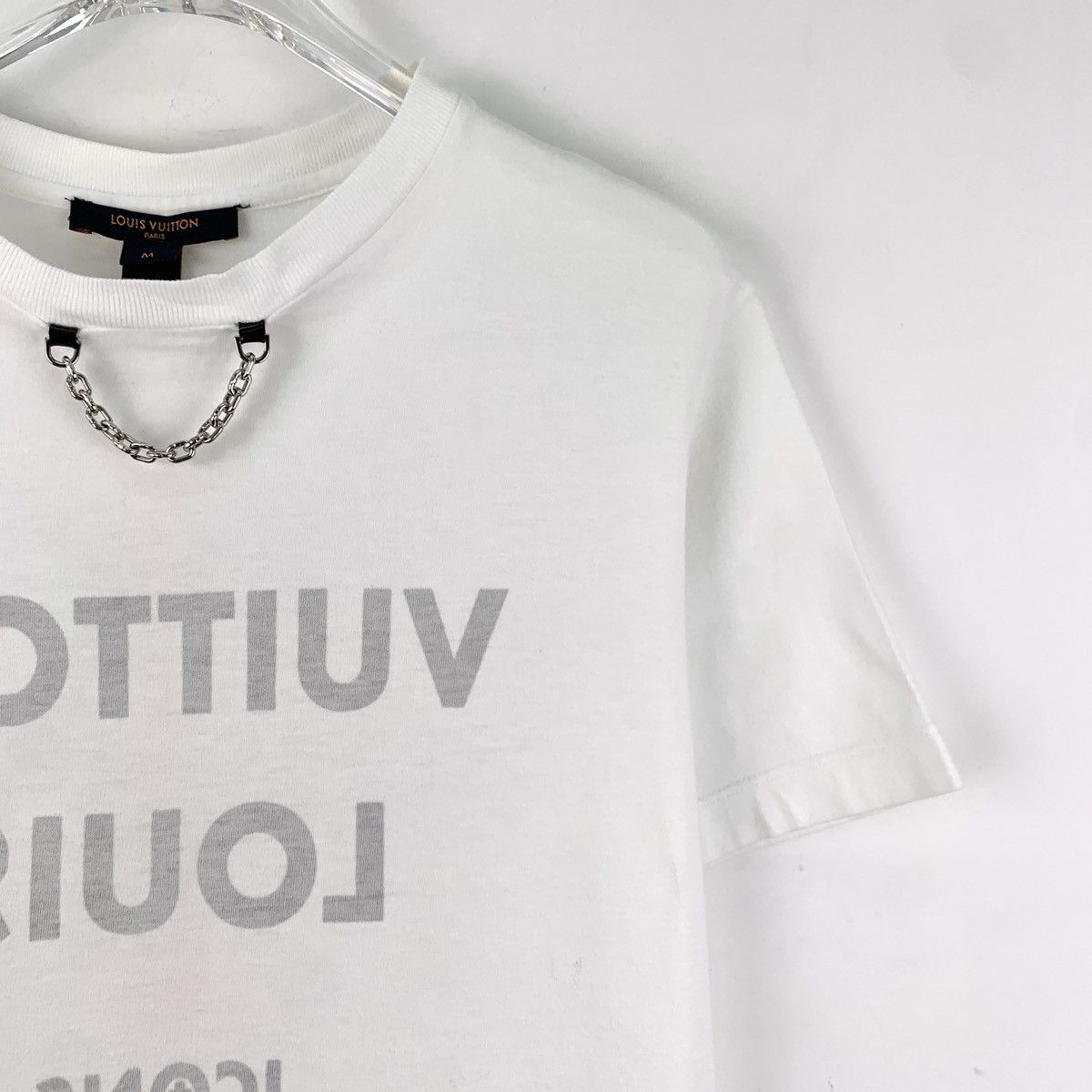 Louis Vuitton Louis Vuitton White Letter Print Short Sleeve T-Shirt K26WX Size M / US 6-8 / IT 42-44 - 3 Thumbnail