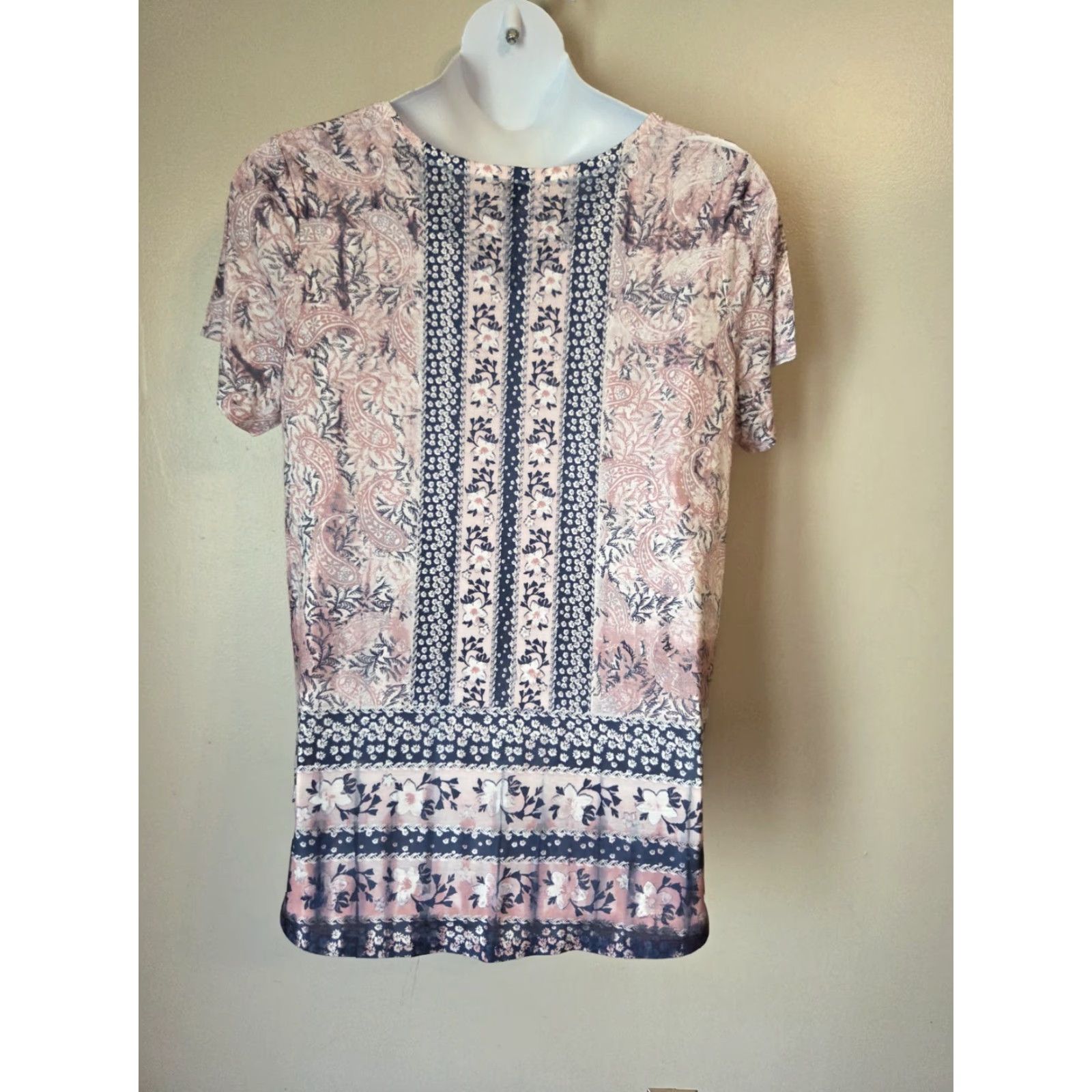 Avenue Avenue Floral Paisley Print Studded Lightweight Casual Top 18/20 Multicolor Bohemian Hippie Blouse Womens Size XXL / US 16-18 / IT 52-54 - 6 Thumbnail