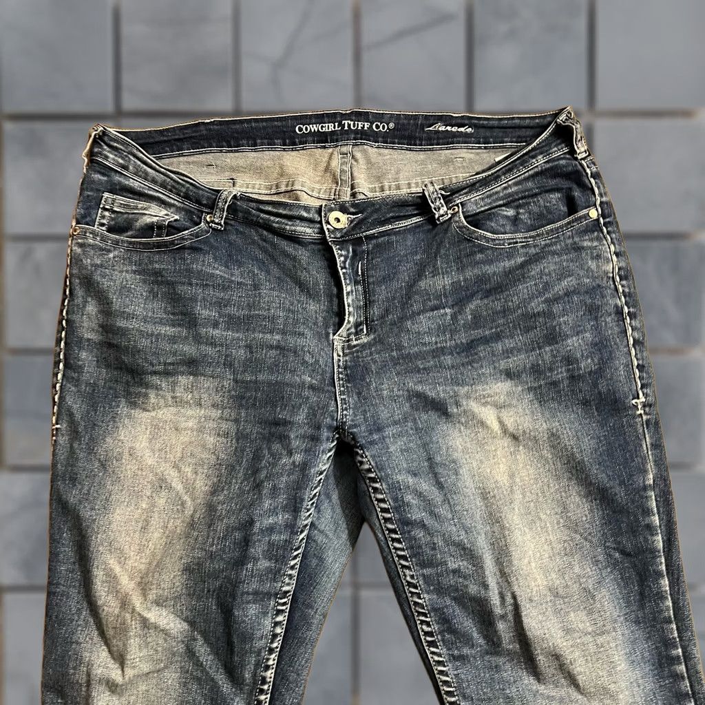 Vintage Cowgirl Tuff Jeans Womens Bootcut Jeans 36 X31 Blue Denim Womens Size 25" / US 0 / IT 36 - 1 Thumbnail