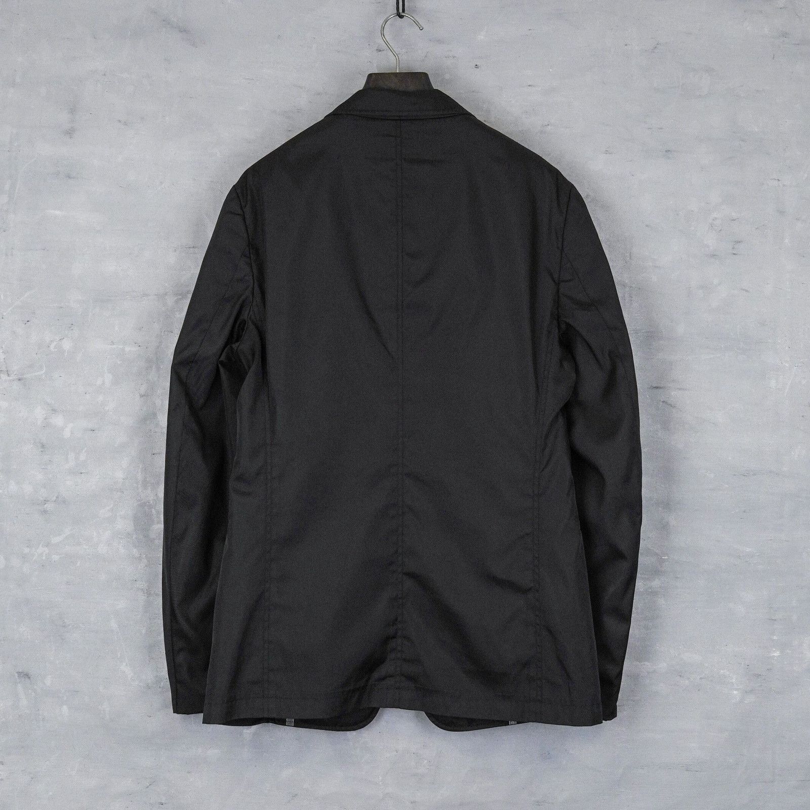 Prada Vintage prada 2010 nylon tailored logo black blazer jacket Size US M / EU 48-50 / 2 - 2 Thumbnail