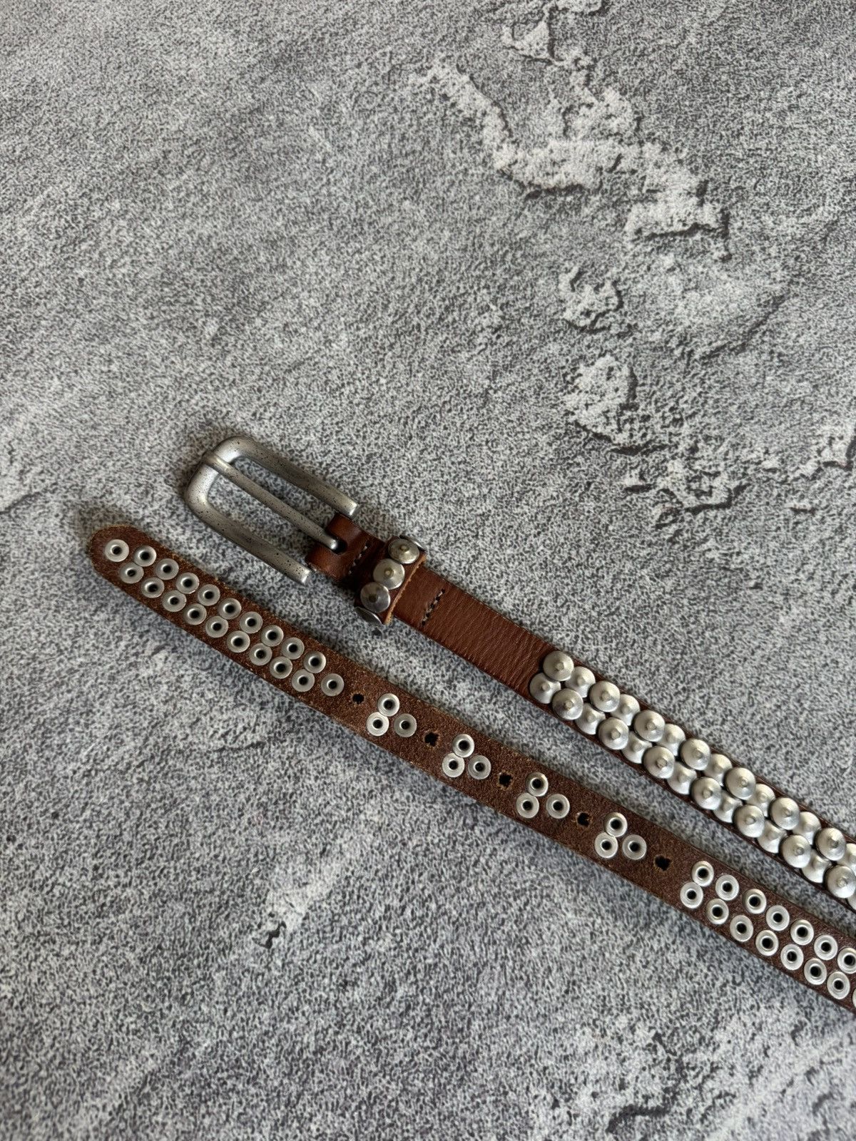 If Six Was Nine Retro Leather metal rhinestones belt Y2K L.G.B. 90s opium Size ONE SIZE - 8 Thumbnail