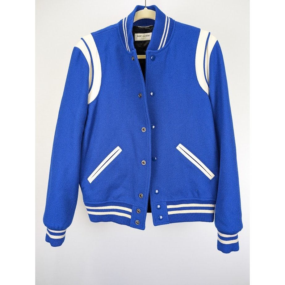 Saint Laurent Paris o1rshd1 Teddy Jacket in Blue Size US S / EU 44-46 / 1 - 16 Thumbnail