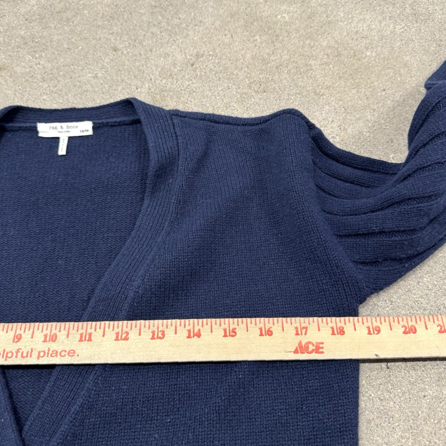 Rag & Bone RAG & BONE Navy Blue White Cardigan Sweater Women's XS Regular Size XS / US 0-2 / IT 36-38 - 4 Thumbnail
