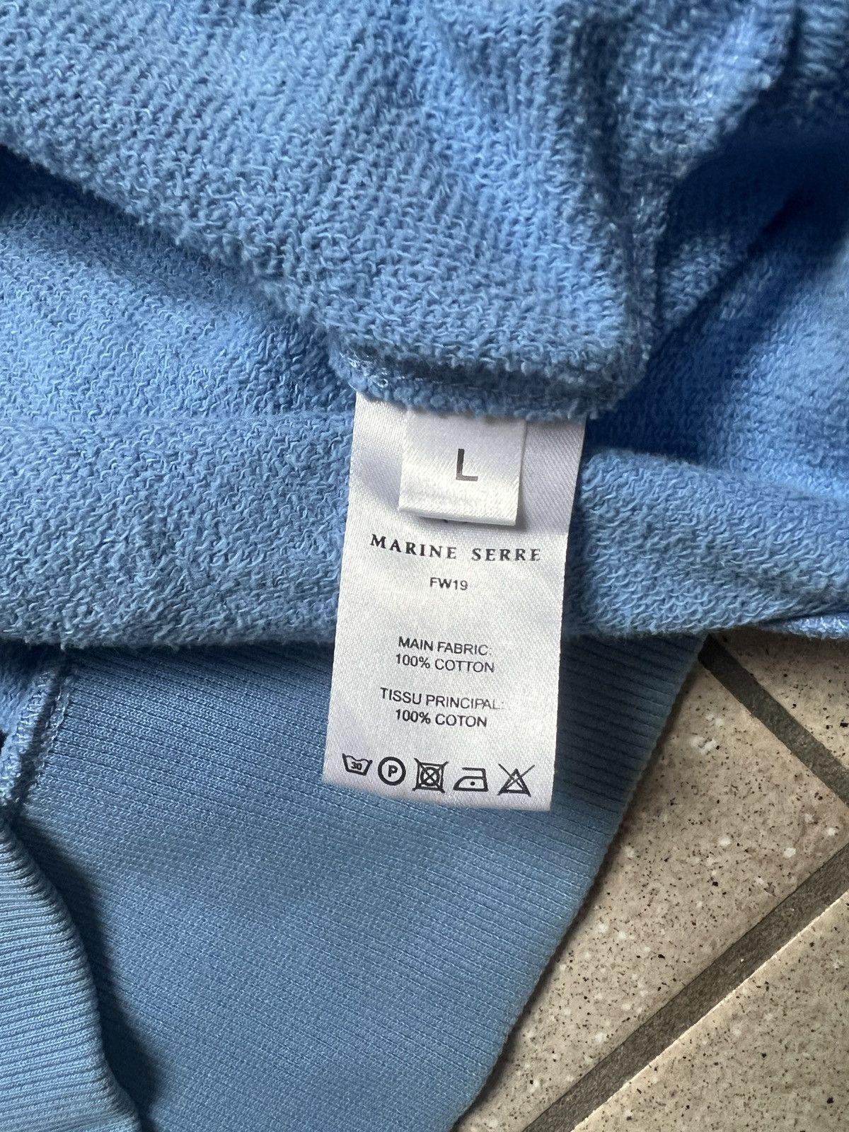 Marine Serre Marine Serre Quarter-Zip Turtleneck Sweater - Blue (Size L) Size US L / EU 52-54 / 3 - 4 Thumbnail