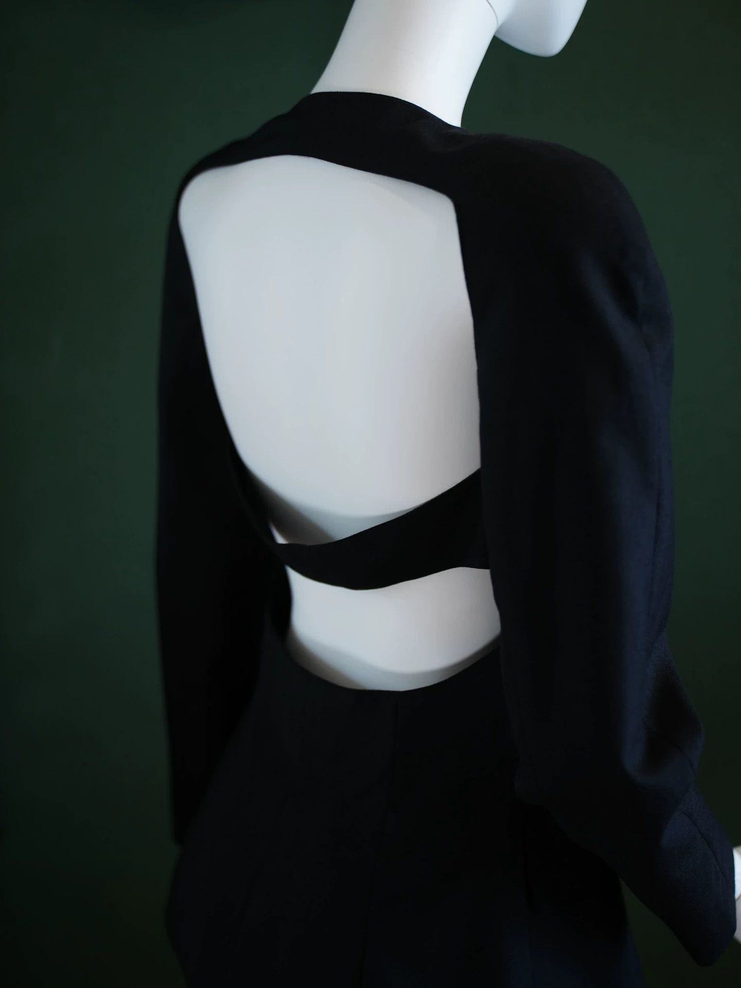 Other Lolita Lempicka French Black Wool Open Back Blazer 38 Size XS / US 0-2 / IT 36-38 - 3 Thumbnail