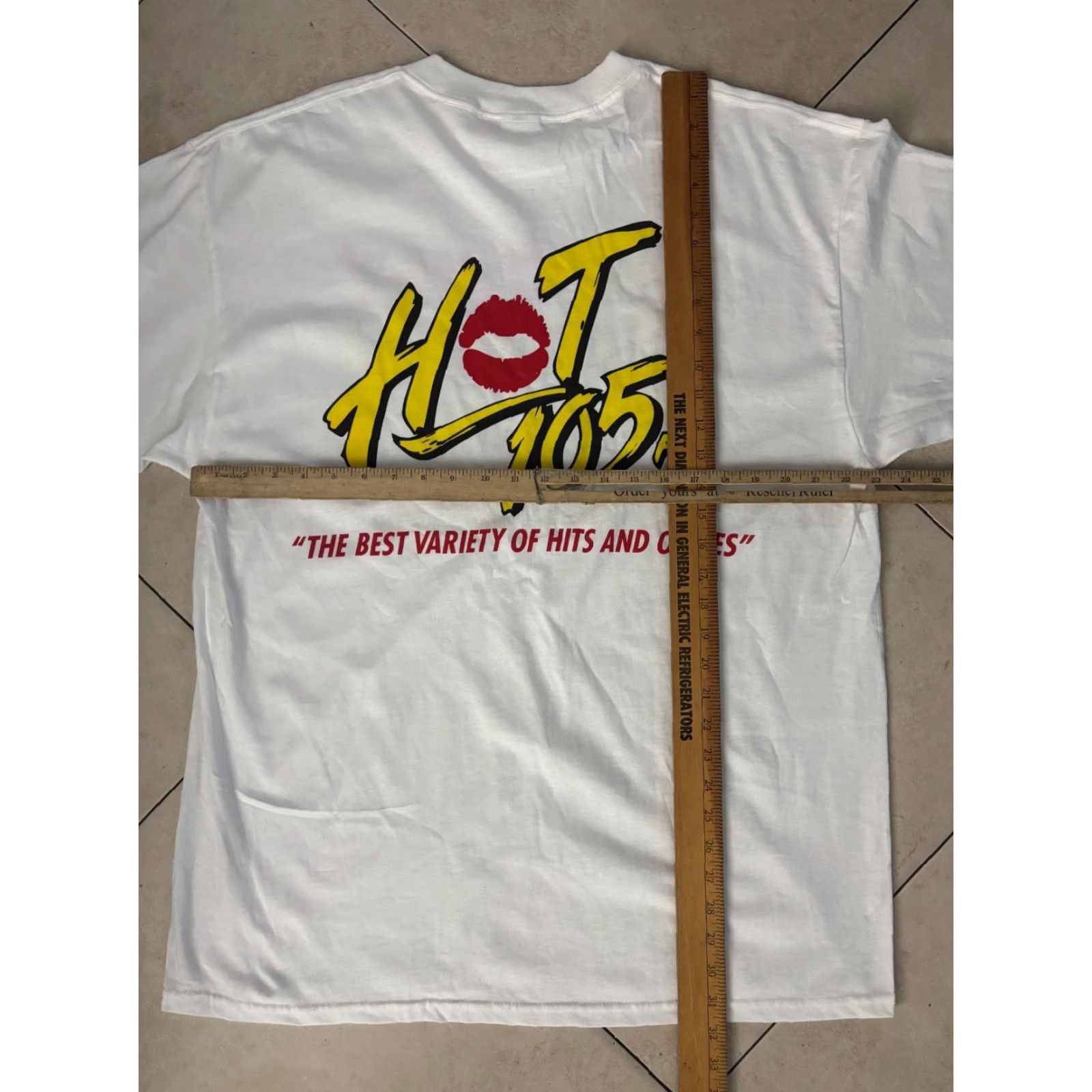 Delta VINTAGE Delta Shirt Mens XL White 90s Promo Tee Radio Station Graphic Print Short Sleeve Crew Neck 6725 Size US XL / EU 56 / 4 - 6 Thumbnail