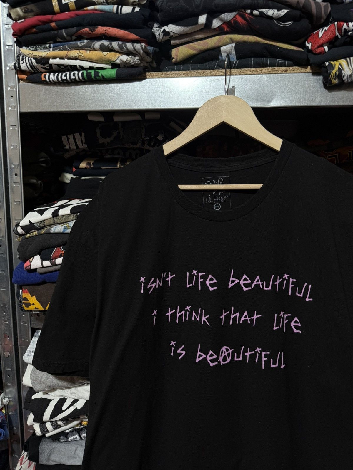 Lil Peep Rare Lil Peep Bird Design Life Is Beautiful Rap T-Shirt 3XL Size US XXL / EU 58 / 5 - 3 Thumbnail