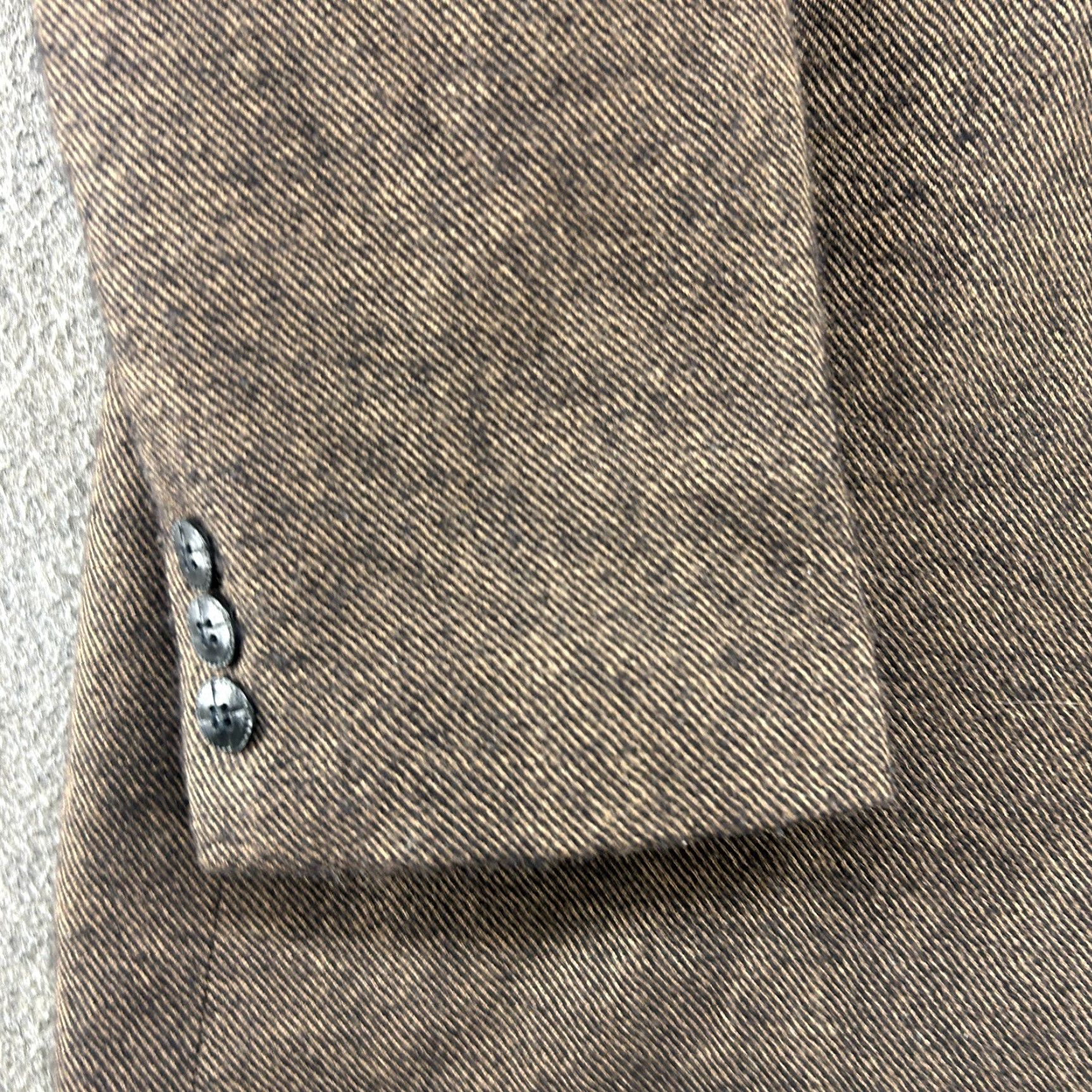 Vintage VINTAGE Circle S Blazer Mens 42 Brown Wool Polyester Lined Blazer 80s 90s USA Tuxedo Single-Breasted Two-Button Carded Regular Mens Size 42R - 4 Thumbnail