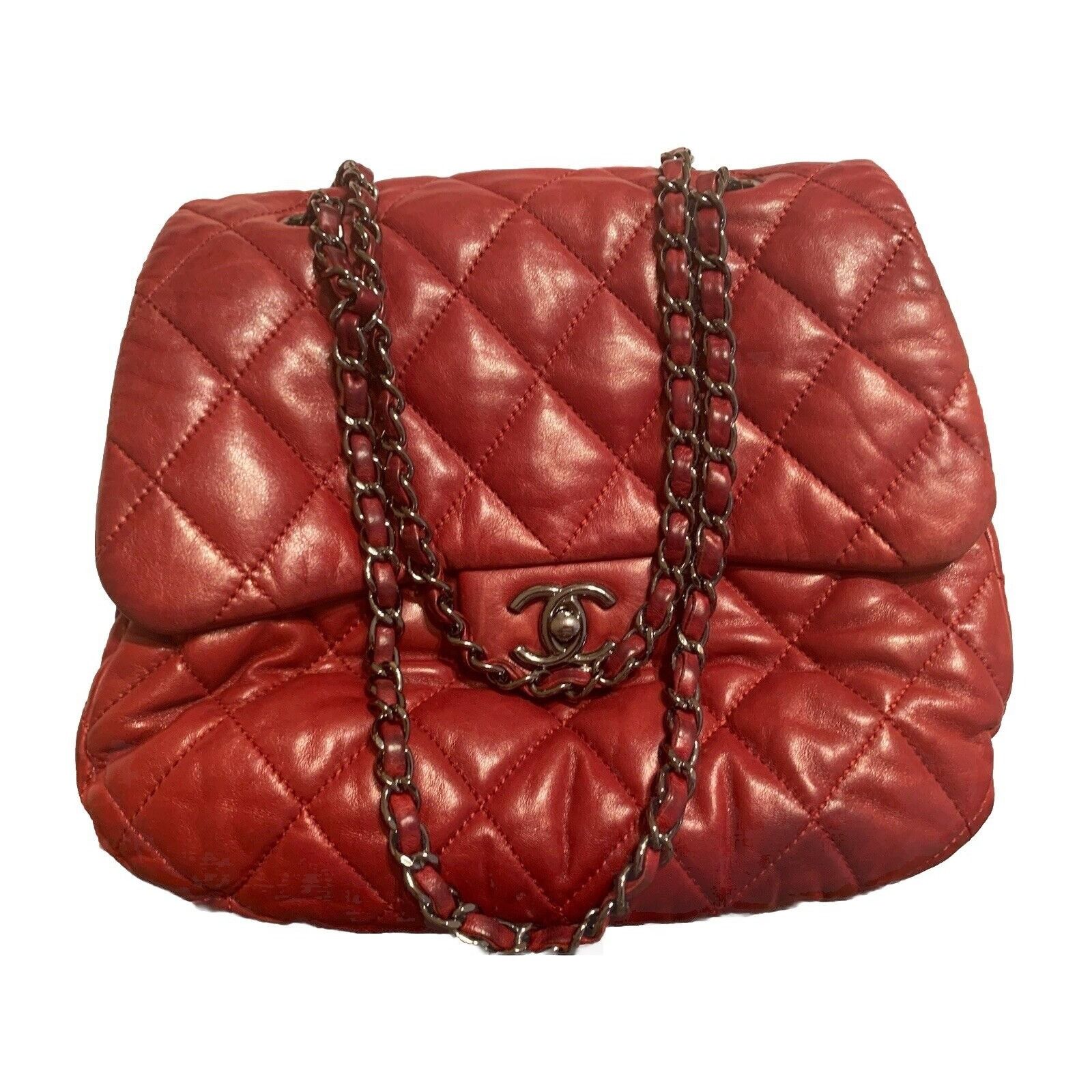 Chanel CHANEL ACCORDION FLAP BAG Burgundy In Quilted Leather Size ONE SIZE - 1 Thumbnail