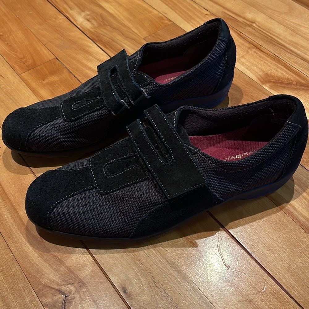 MONROW Munro Joliet black fabric/suede strap sneakers. Shock absor Size US 9 / IT 39 - 7 Thumbnail