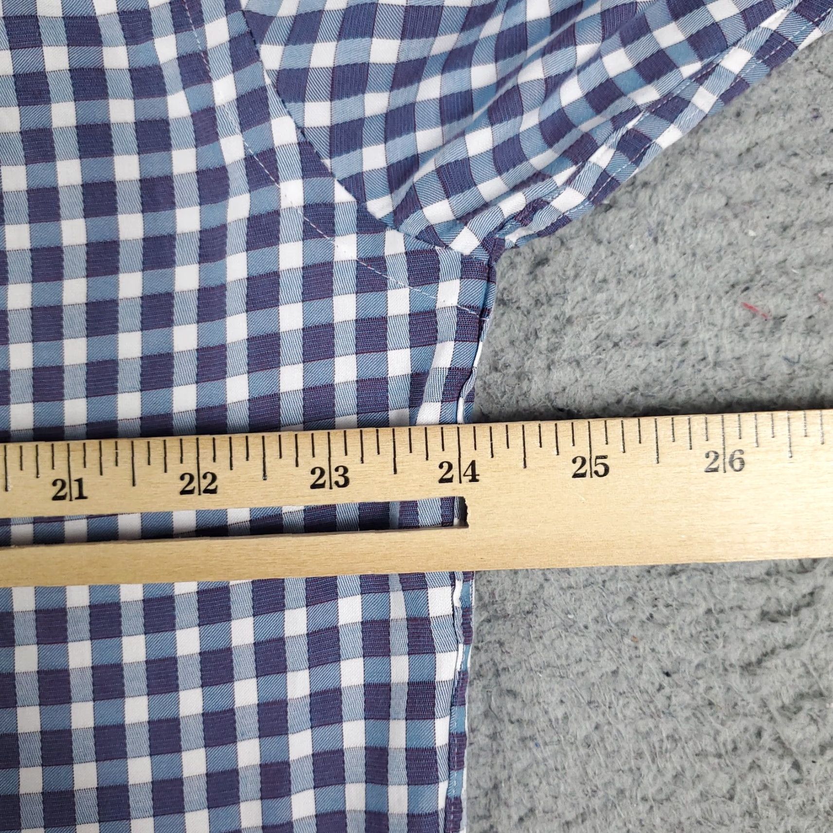 BUGATCHI Bugatchi Uomo Shirt XL Purple Blue Check Button-Up Long Sleeve Mens Size US XL / EU 56 / 4 - 5 Thumbnail