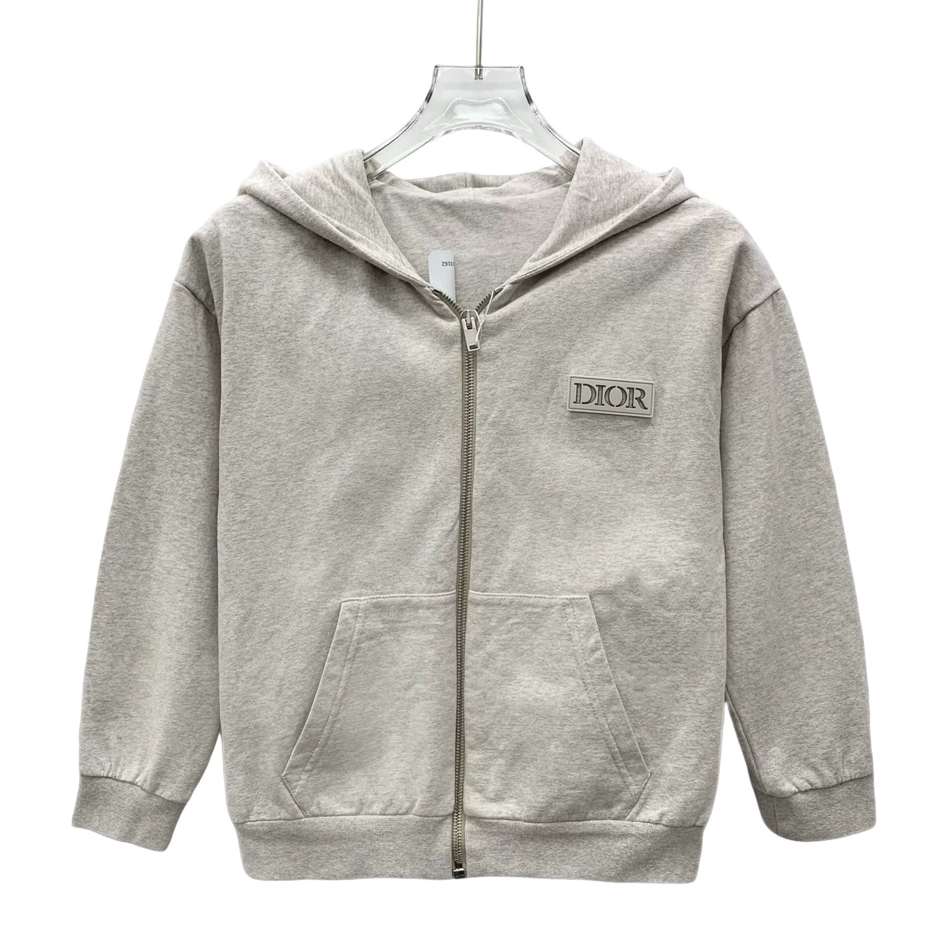 Dior Dior Logo Patch Zip-Up Hoodie Gray XXS Size US XXS / EU 40 - 1 Thumbnail