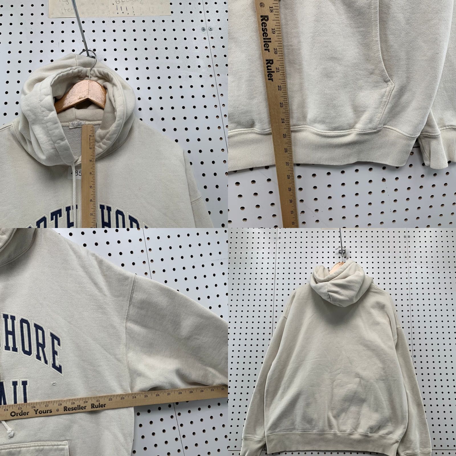 Vintage John Galt Hawaii Hoodie Womens OS Cream North Shore Oversized Sweatshirt Size ONE SIZE - 8 Thumbnail