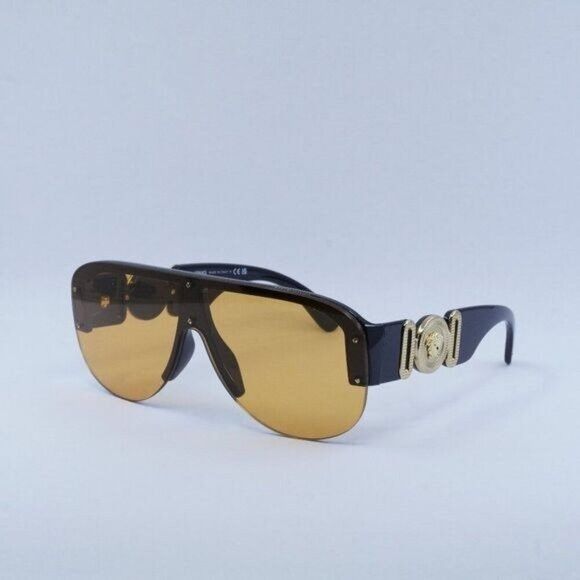 Versace Versace VE4391 GB1/7 Sunglasses Black Shield Frame, Orange Size ONE SIZE - 1 Thumbnail