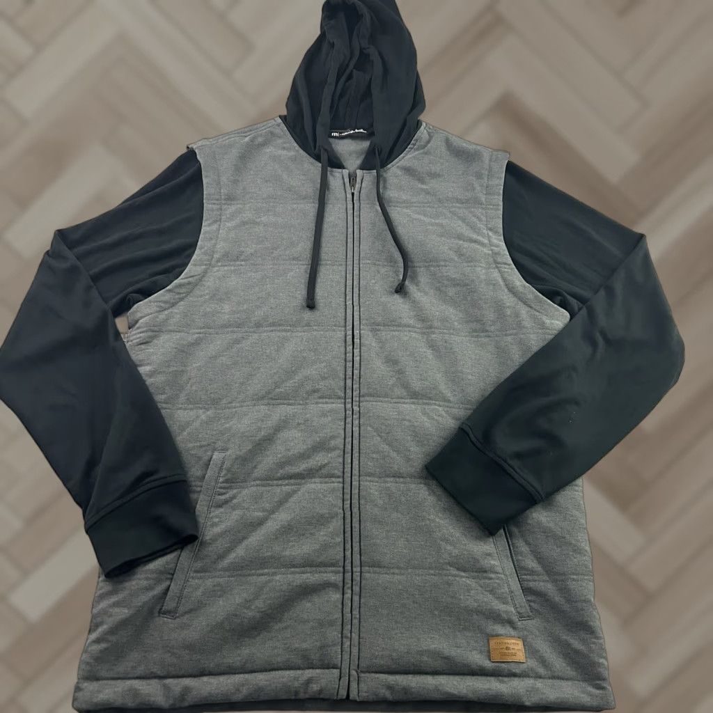 TravisMathew Travis Mathew Scavenger Full Zip Hooded Golf Jacket Men M Black Gray Shirt Size US M / EU 48-50 / 2 - 1 Thumbnail