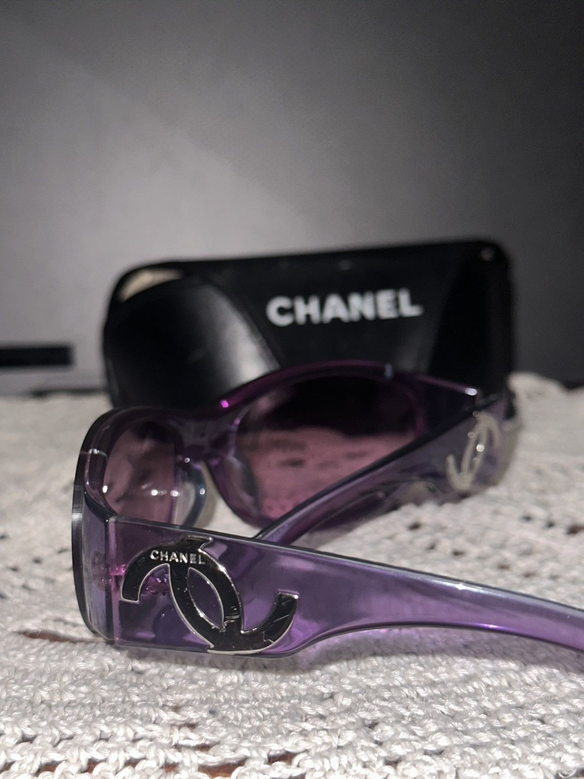 image of Purple Chanel Vintage Sunglasses, Women's