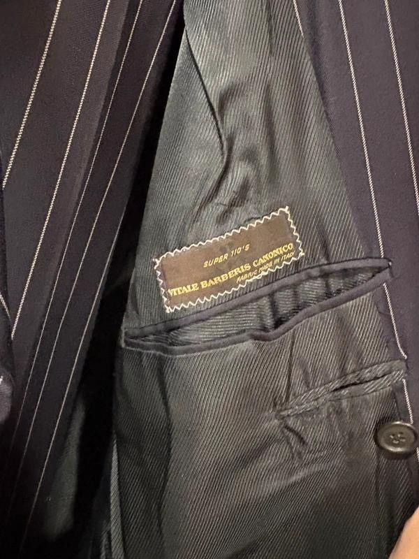 Vitale Barberis Canonico Bespoke Navy Pinstripe DB Suit 6x3 Italian Vitale Barberis Size 42R - 3 Thumbnail
