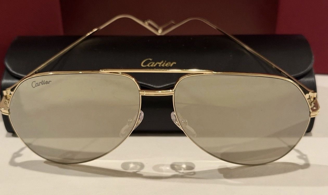 Cartier Cartier gold aviator sunglasses, CT0110S, Authentic With Box Size ONE SIZE - 9 Thumbnail