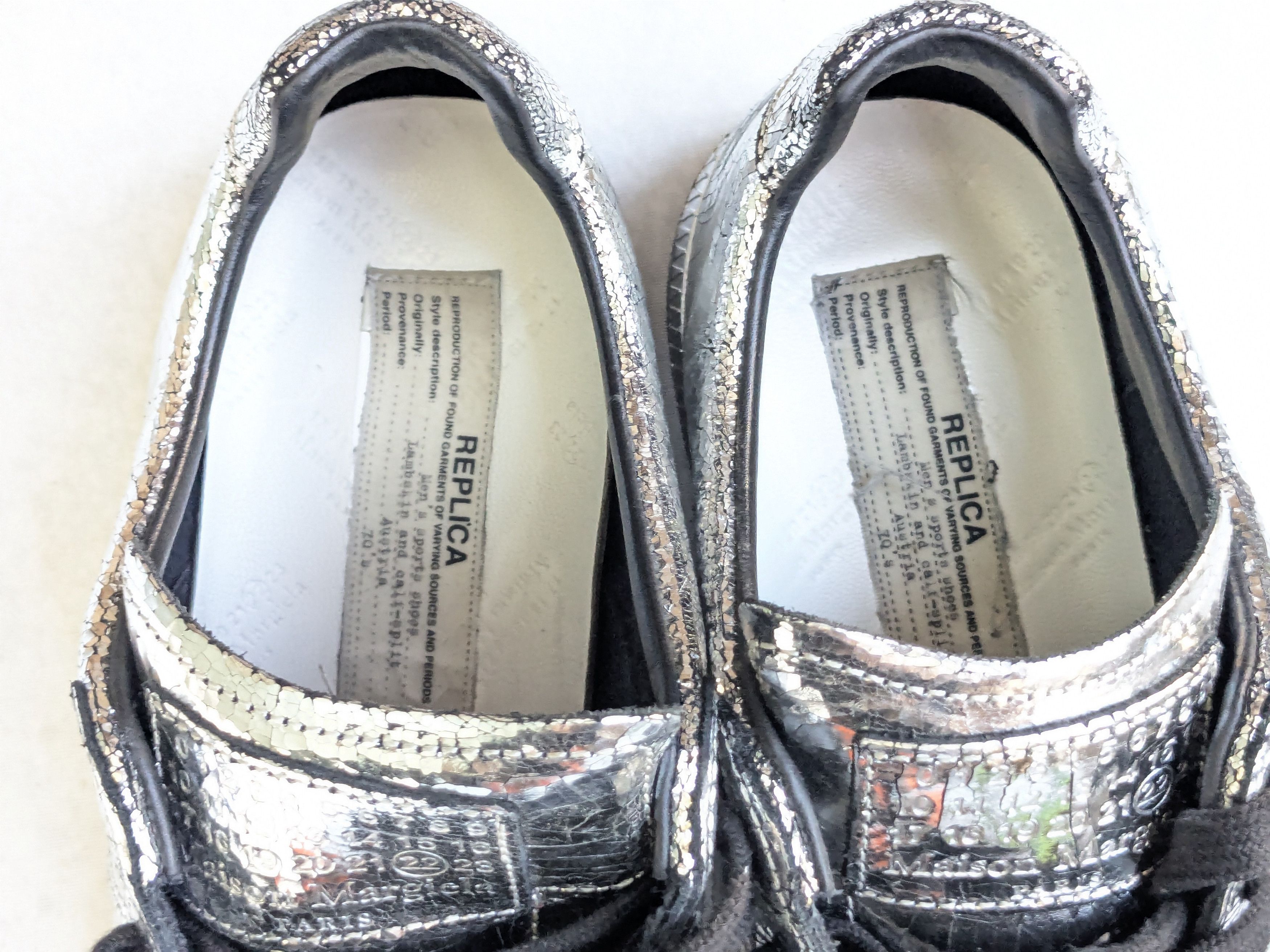 Maison Margiela Maison Margiela Replica GAT Silver Black Cracked 9 42 Size US 9 / EU 42 - 8 Thumbnail