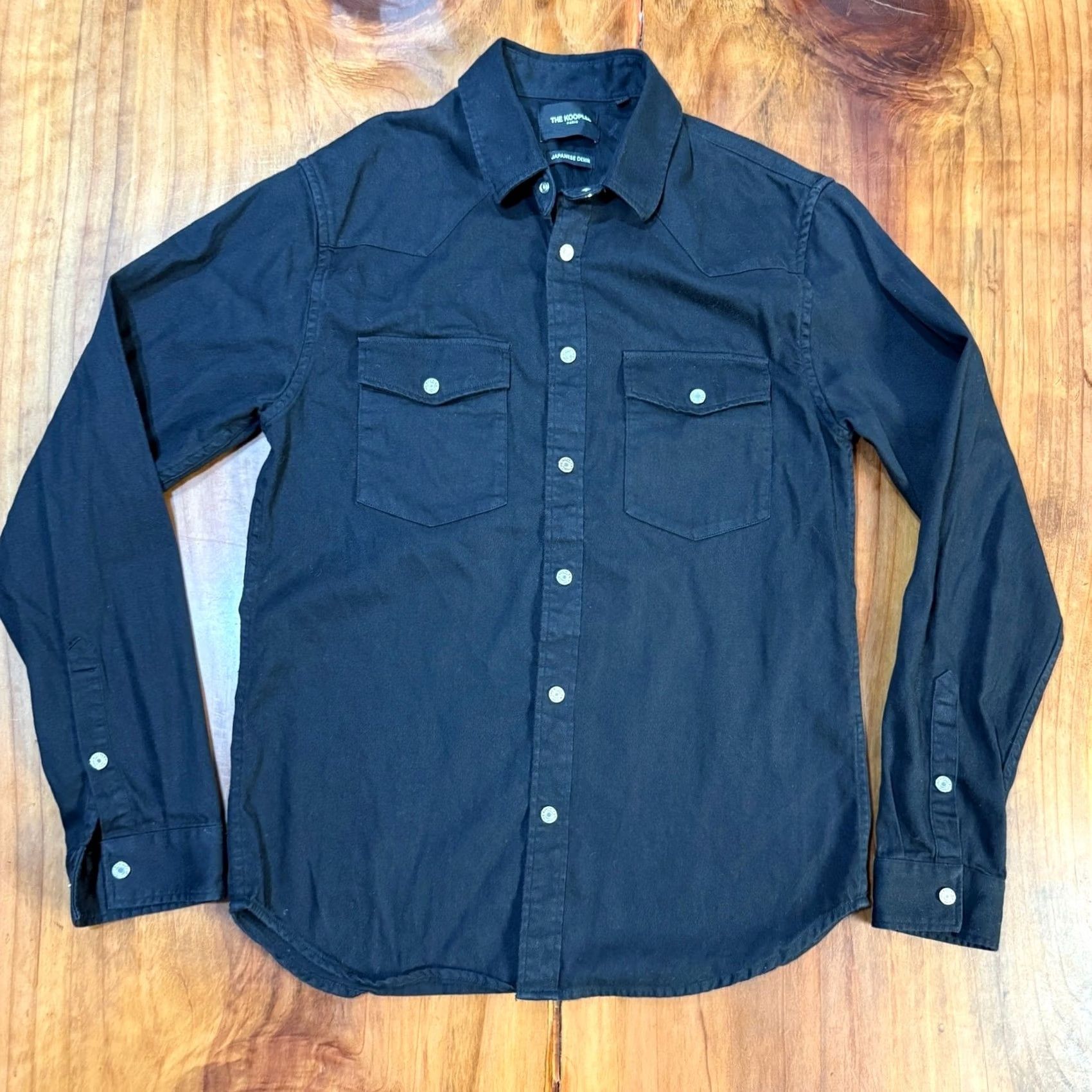 The Kooples The Kooples Western Shirt Mens S Black Cotton Japanese Denim Corduroy Snap L/S I4-19 Size US S / EU 44-46 / 1 - 2 Thumbnail