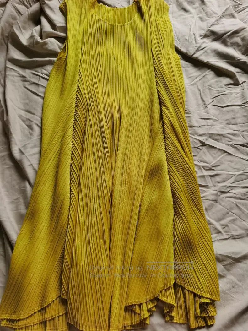 Issey Miyake Issey Miyake Yellow Sleeveless Long Top Size L / US 10 / IT 46 - 3 Thumbnail