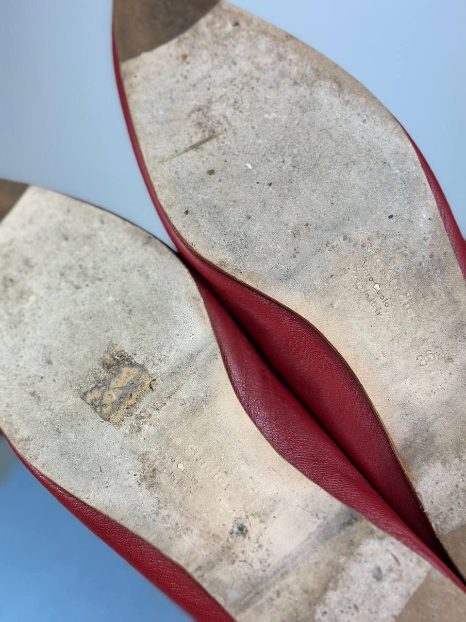 Acne Studios Flats - Acne Studios Vintage Red Leather - Women Mocassins Size US 6 / IT 36 - 8 Thumbnail