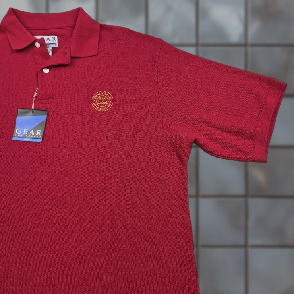 Vintage Gear For Sports Polo Shirt Mens XL Red Johnnie Walker Red Label Pique Knit Shirt Size US XL / EU 56 / 4 - 1 Thumbnail