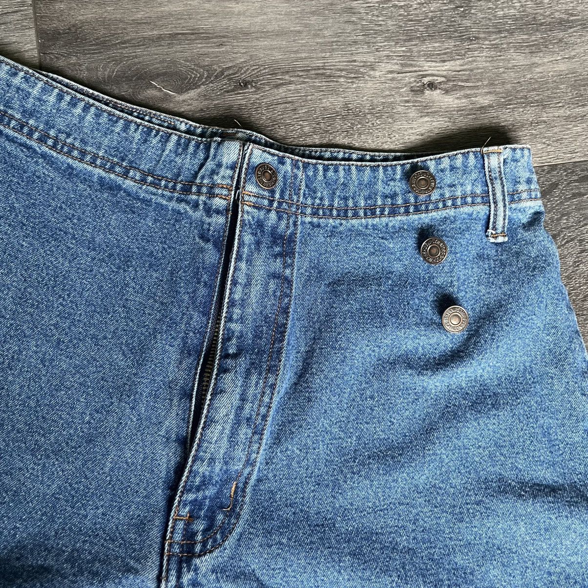 Levi's Vintage 1980s Levi’s Denim Jean Skort Slim Fit Tapered Leg Size 34" / US 12 / IT 48 - 6 Thumbnail