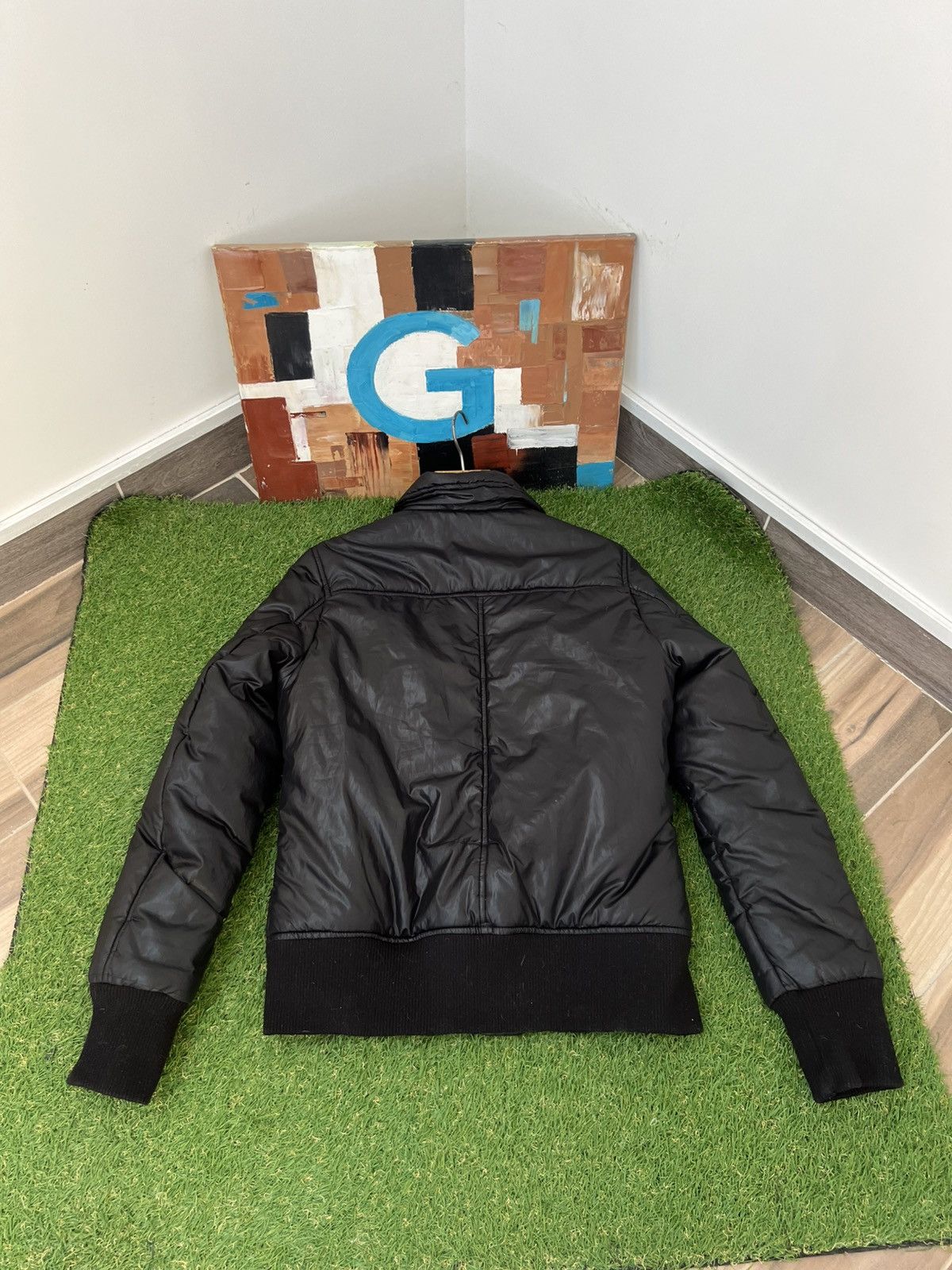 Nylon jacket with branded tag in Black for Men