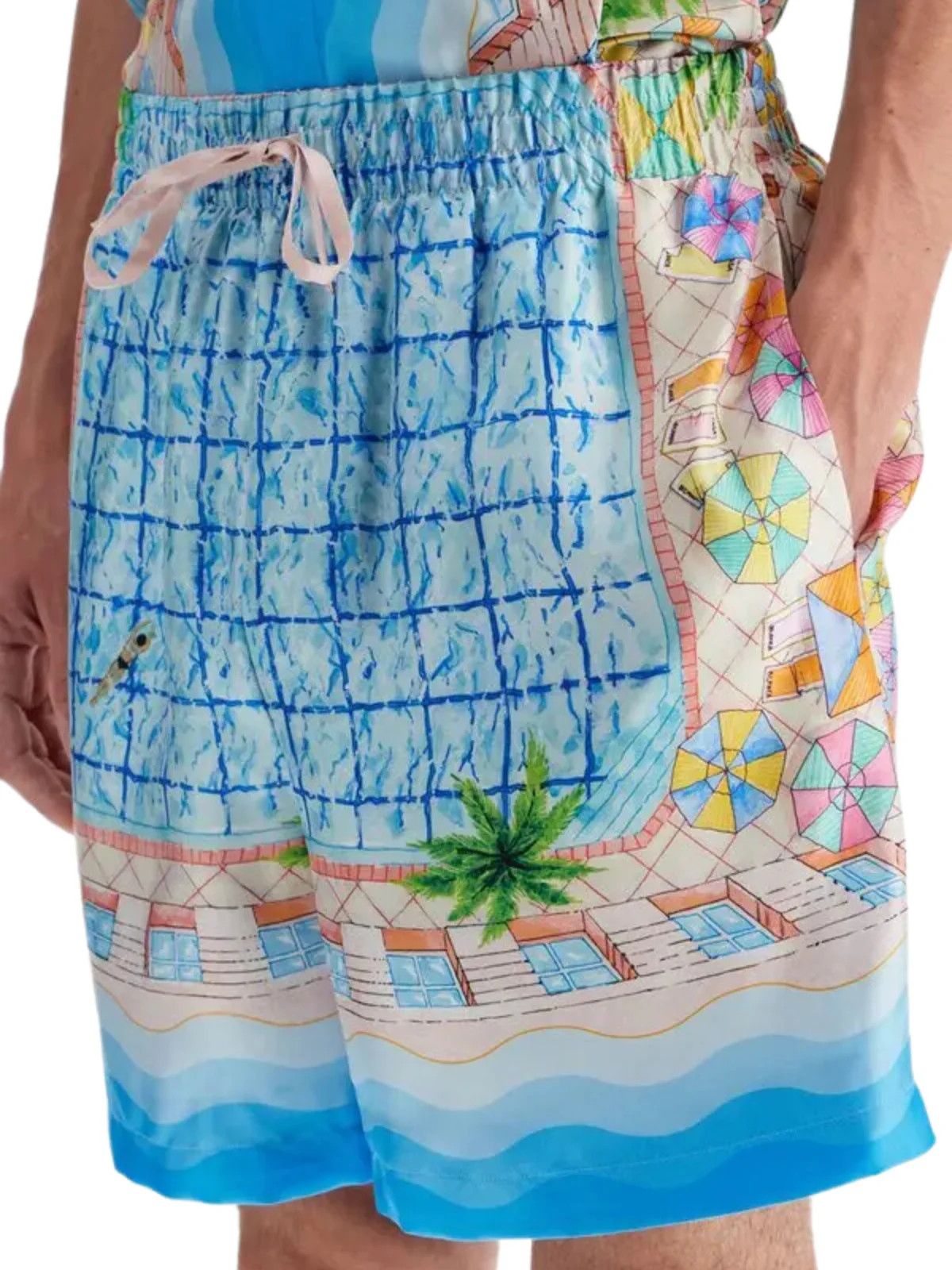 Casablanca o1mle0326 Drawstring Silk Shorts in Multicolor Size US 32 / EU 48 - 3 Thumbnail
