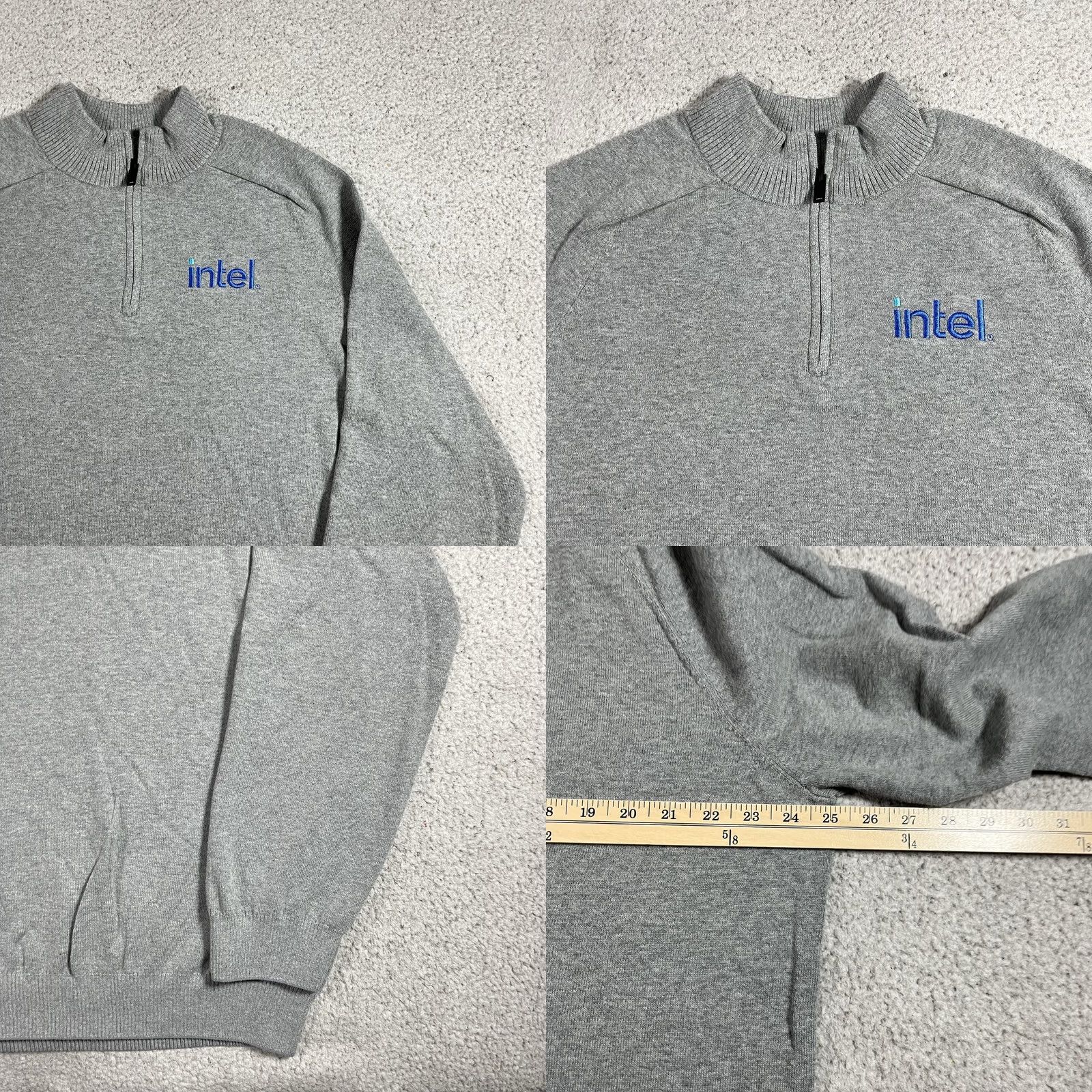 Vintage Mercer + Mettle 1/4 Zip Pullover Mens XL Gray Knit Cotton Nylon Spandex Casual Logo, All Seasons, Easy Care, Zipper, Golf, Walking Size US XL / EU 56 / 4 - 8 Thumbnail