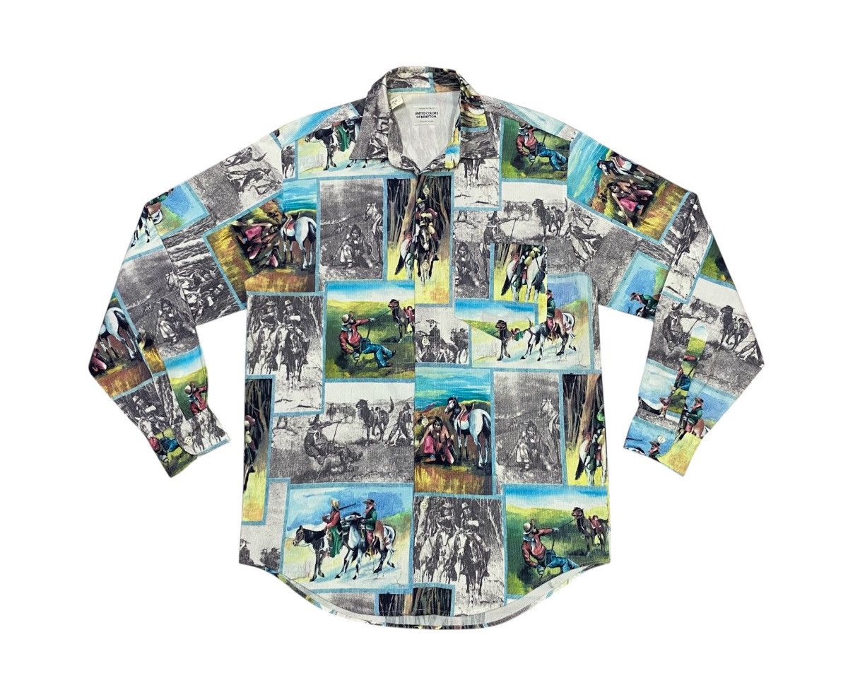 United Colors Of Benetton United Colors Of Benetton Cowboys Printed Shirt Button Ups Size US S / EU 44-46 / 1 - 1 Thumbnail