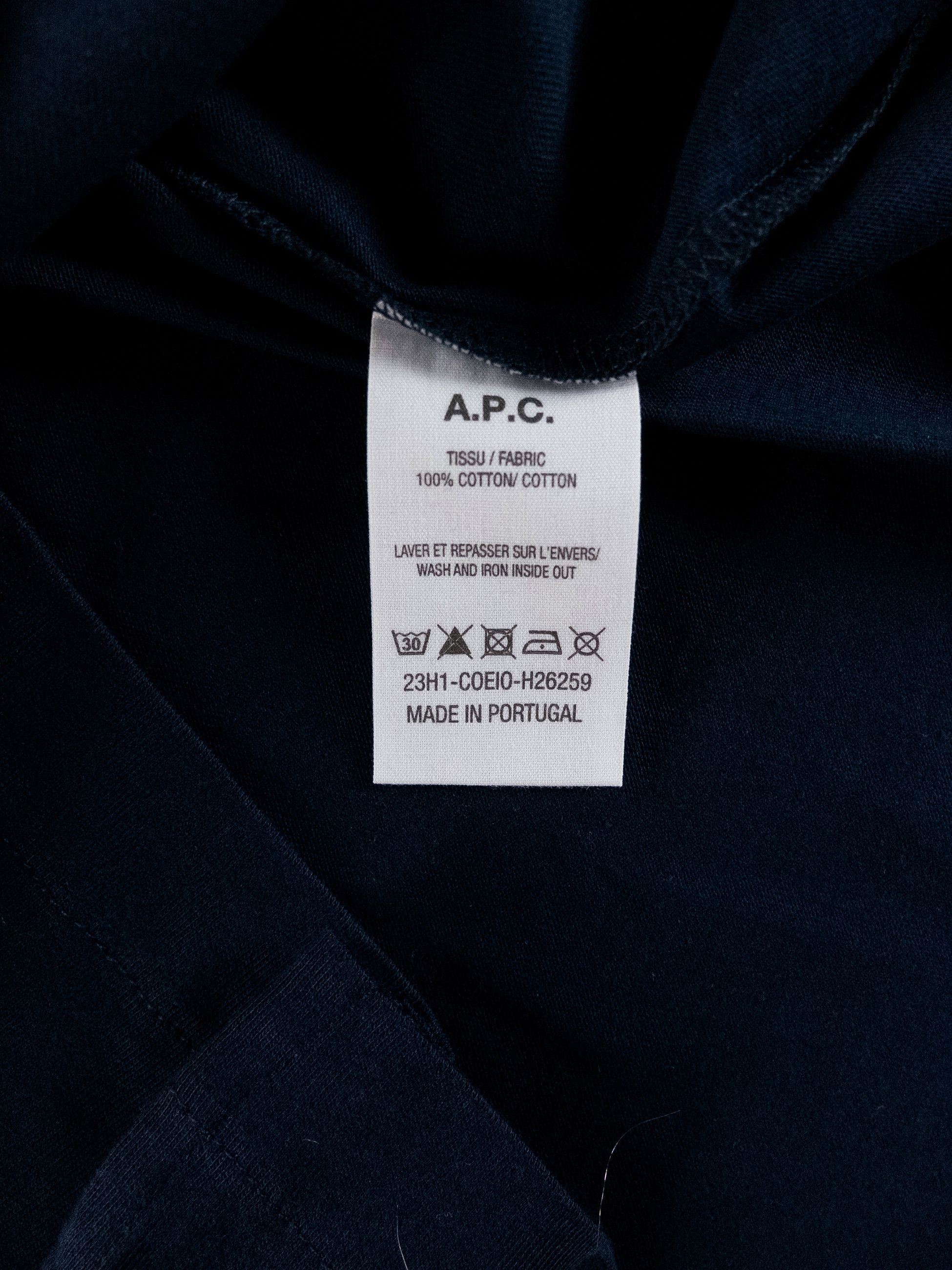 A.P.C. APC Albert regular fit navy blue logo print t-shirt Size XL Size US XL / EU 56 / 4 - 7 Thumbnail