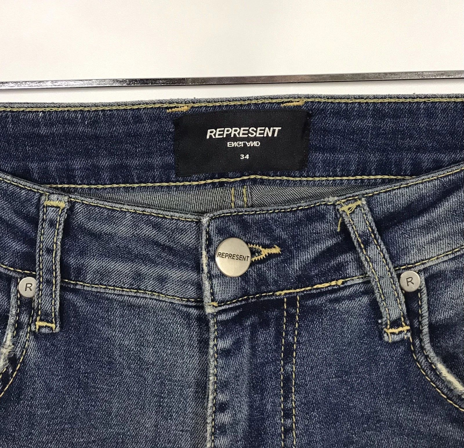 Represent Clo. Represent Jeans Repaired Denim Fadded Blue Size US 34 / EU 50 - 6 Thumbnail