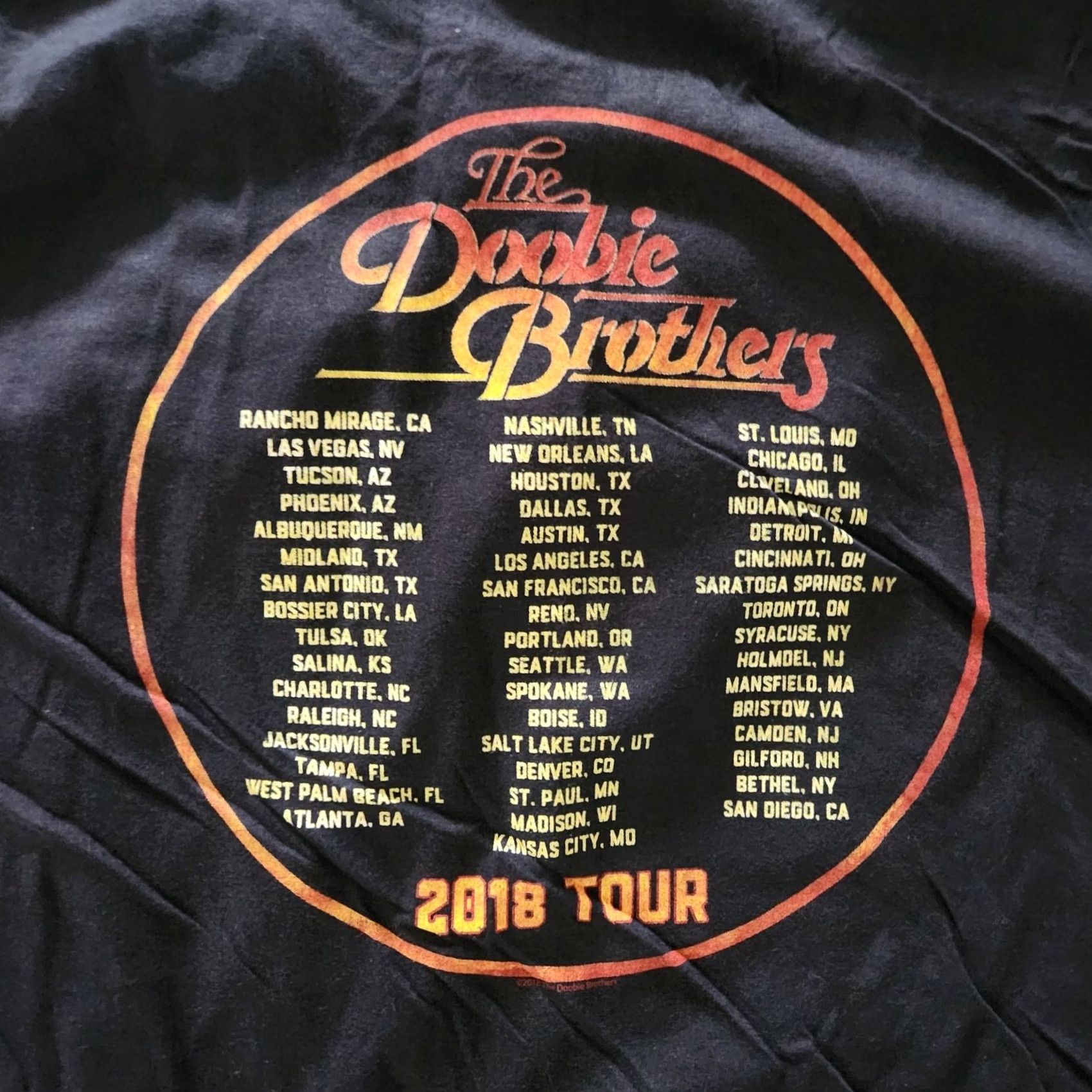 Gildan THE DOOBIE BROTHERS Concert T Shirt Tee XL Black Double Sided Band 2018 New Size US XL / EU 56 / 4 - 3 Thumbnail
