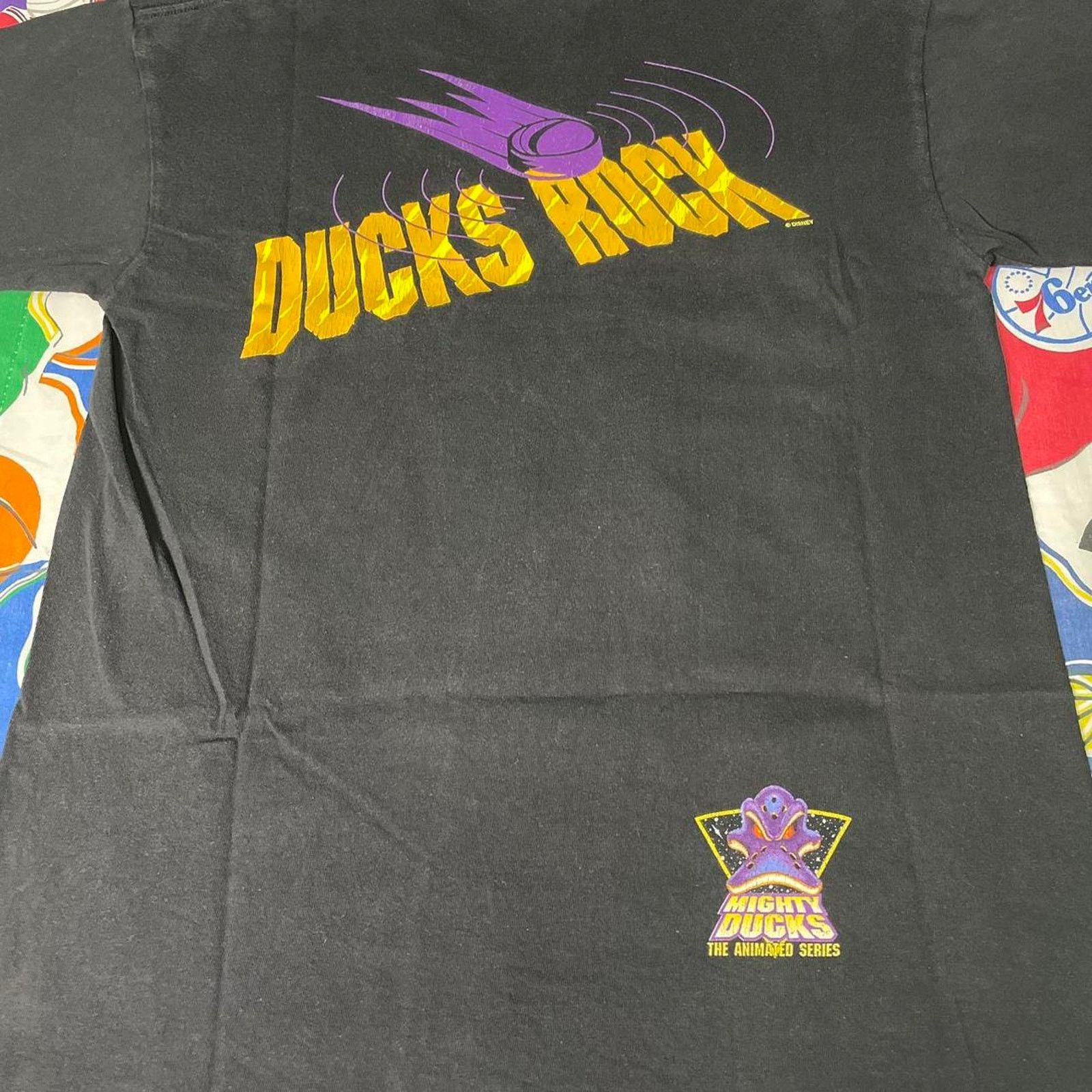 Disney × NHL × Vintage VTG 1990s NHL Anaheim Mighty Ducks Movie Hockey Disney Tee Size US M / EU 48-50 / 2 - 4 Thumbnail