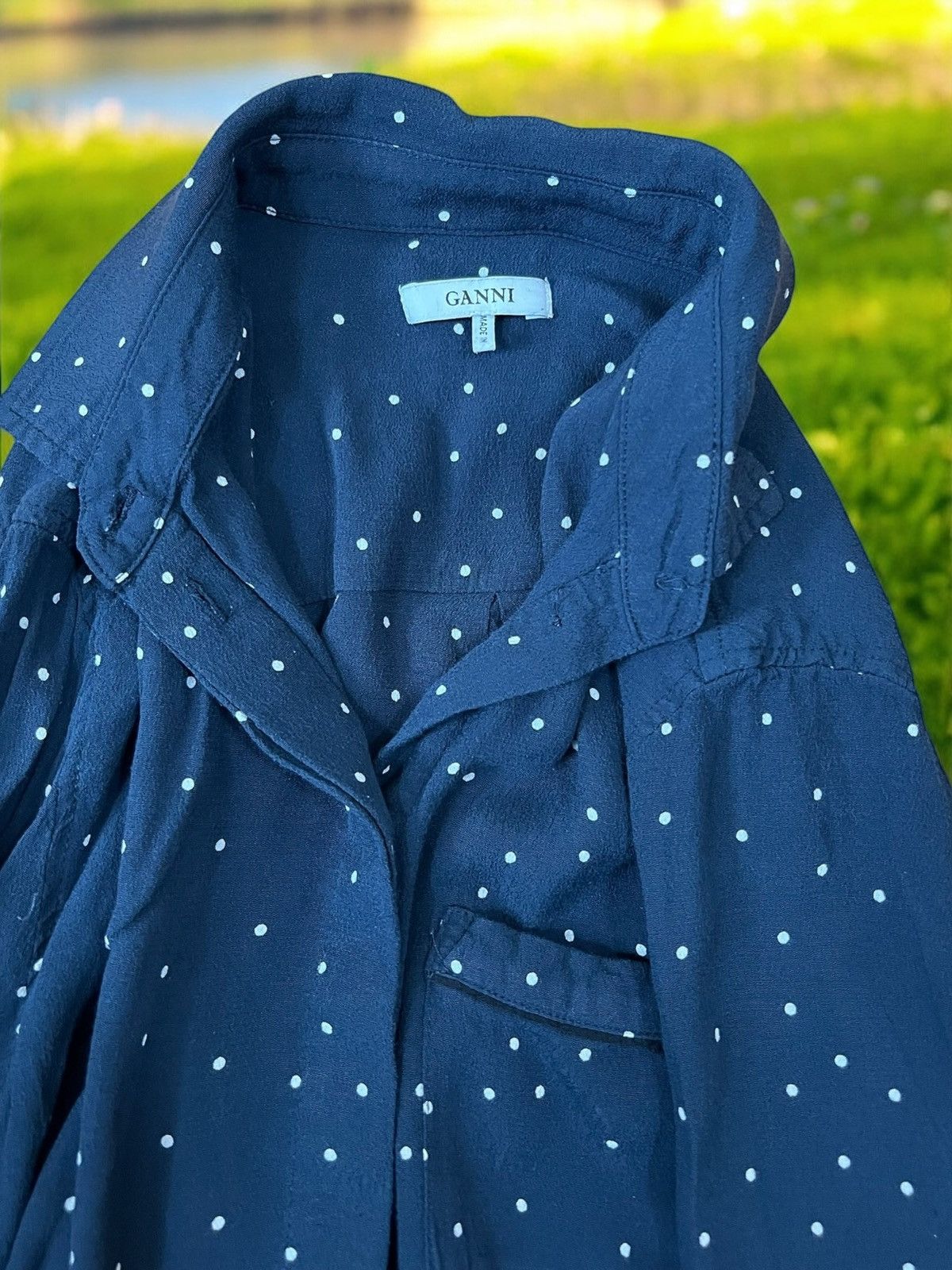 Ganni Ganni Rosemont Crepe polkadot shirt size 36 Size S / US 4 / IT 40 - 5 Thumbnail