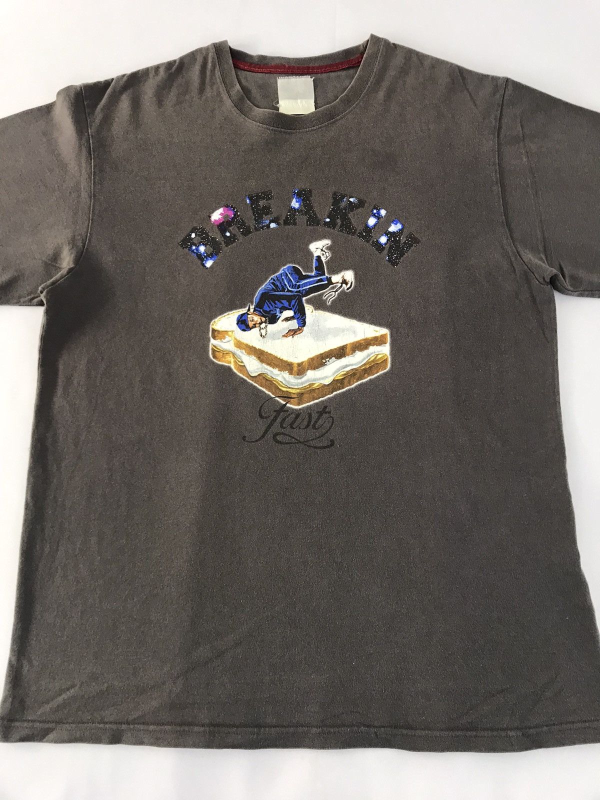 Vintage 90s Breakin Fast Breakdance Sandwich Printed Tee Unisex Wear Size US L / EU 52-54 / 3 - 3 Thumbnail
