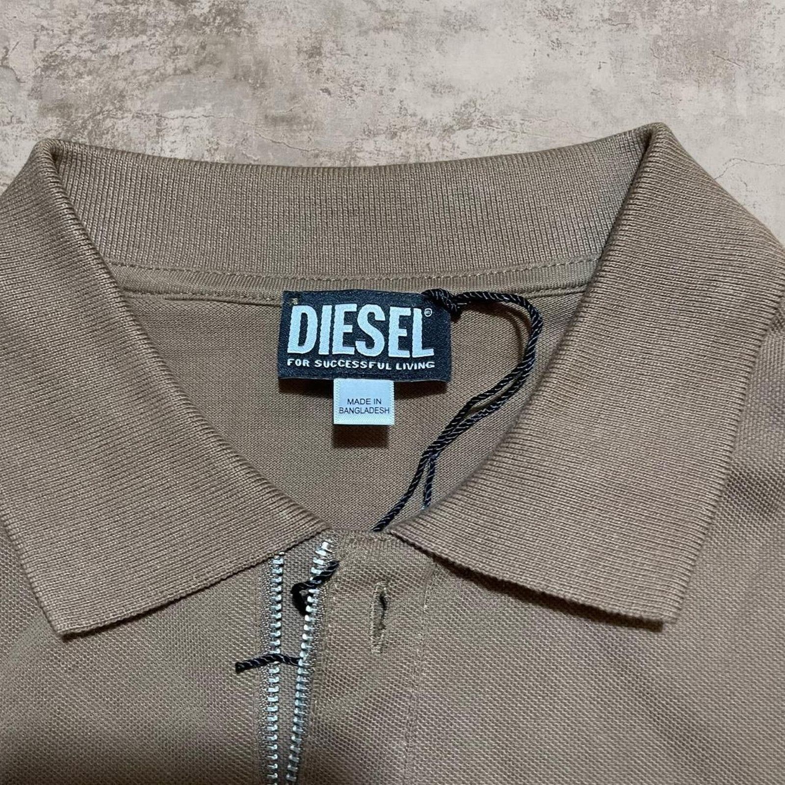 Diesel 2000s diesel brown quarter zip button up polo shirt size XXL Size US XXL / EU 58 / 5 - 3 Thumbnail