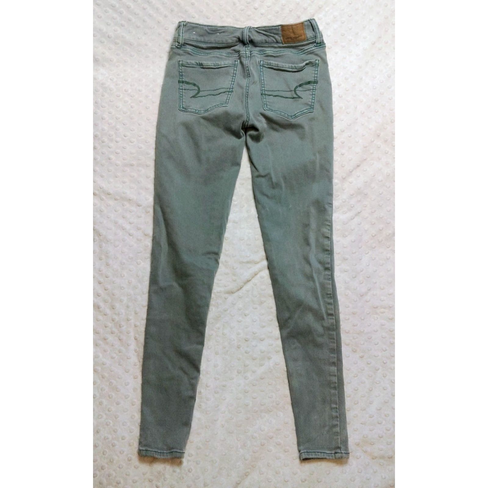 American Eagle Outfitters American Eagle Gray Green Jegging Super Stretch Jeans Women's 0 XS 26x28 Size 25" / US 0 / IT 36 - 7 Thumbnail
