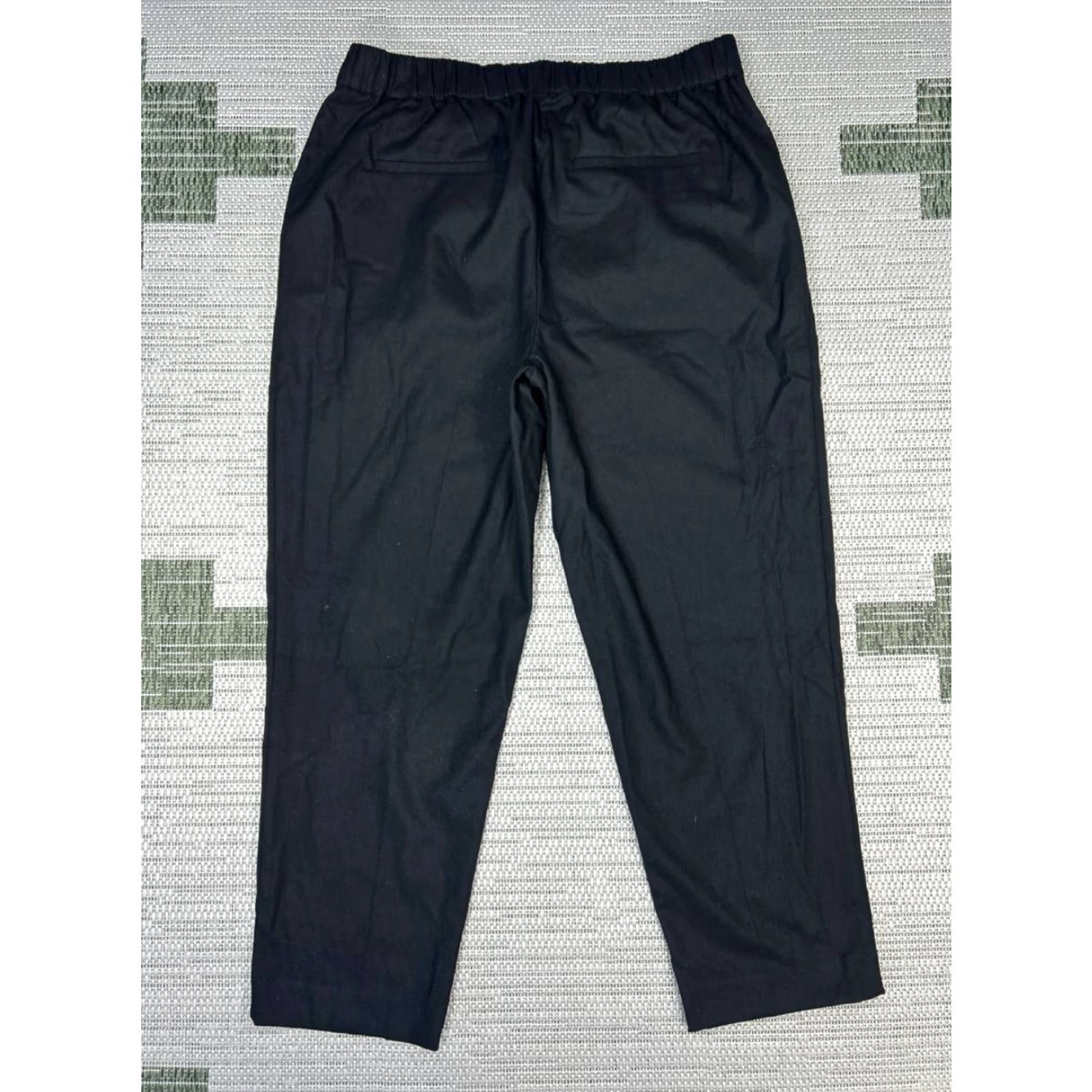 Loft Loft Pull On Tapered Leg Pants Womens Large Black Stretch High Rise Casual New Size 36" / US 14 / IT 50 - 2 Thumbnail