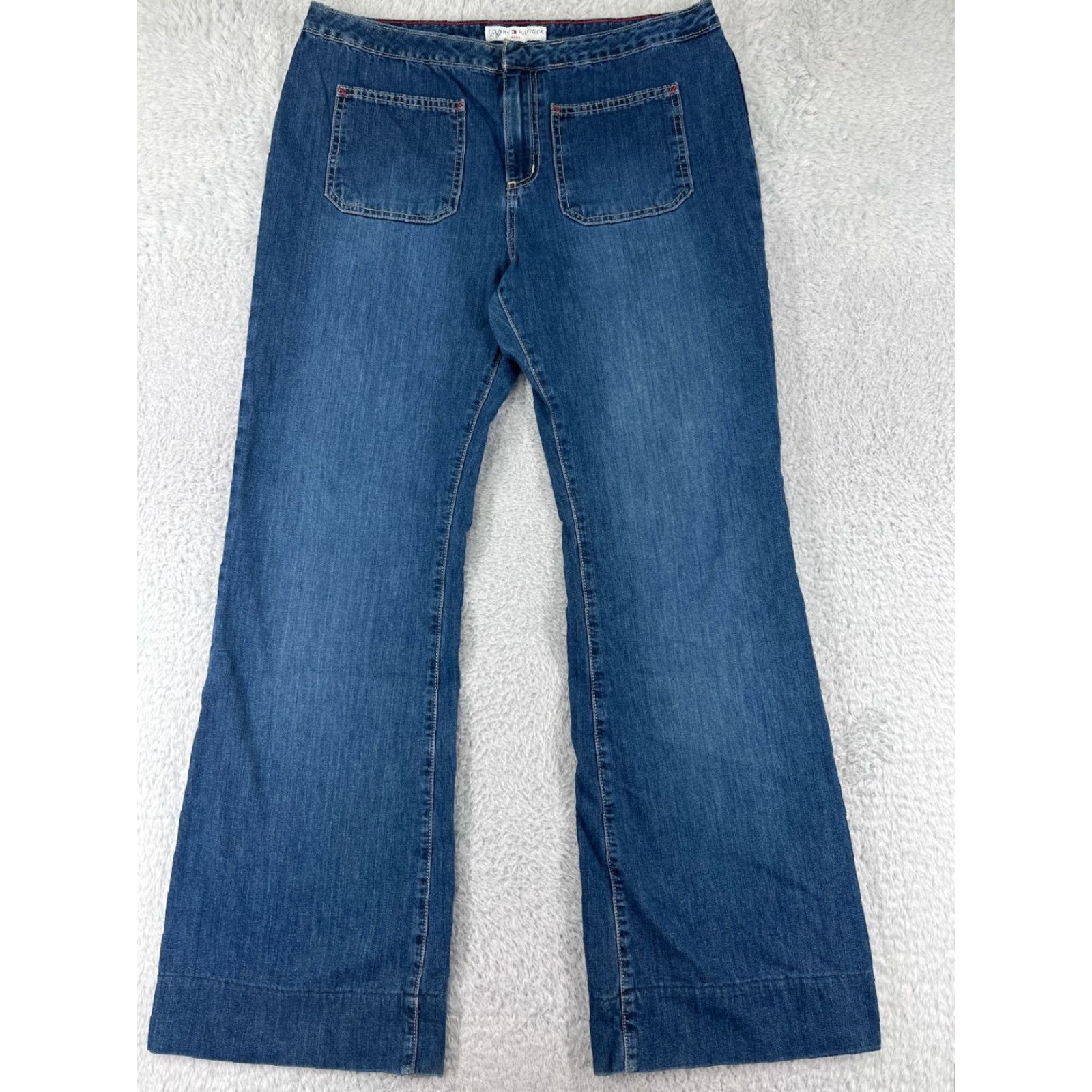 Tommy Hilfiger Tommy Hilfiger Jeans Women 14 Blue Denim Bootcut 5-Pocket Stretch Cotton Regular Inseam 32 Size 36" / US 14 / IT 50 - 2 Thumbnail
