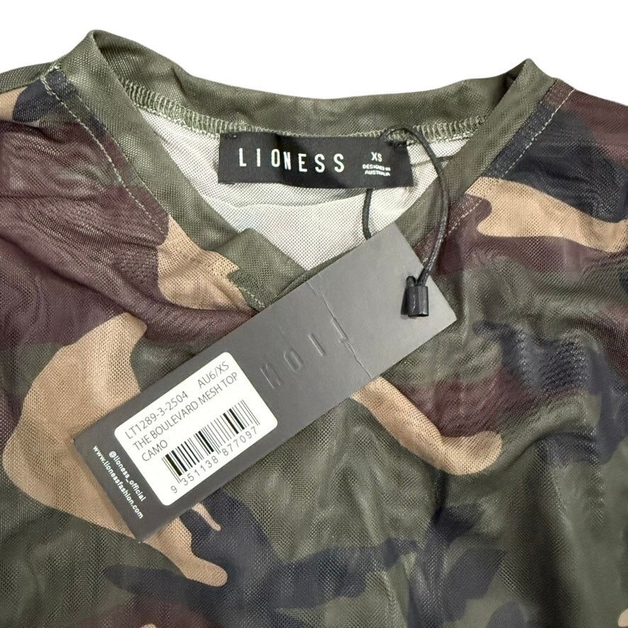 Lioness Lioness The Boulevard Mesh Top in Camo, Size XS Size XS / US 0-2 / IT 36-38 - 4 Thumbnail