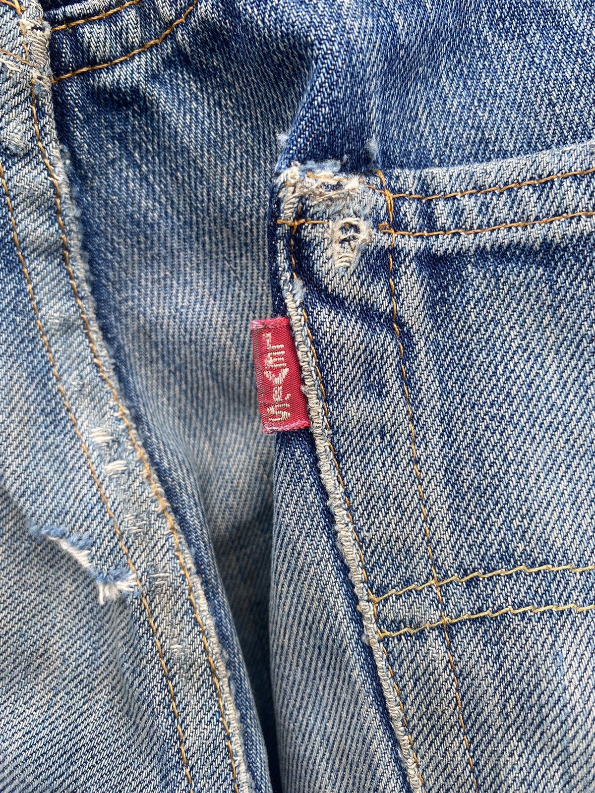 Levi's Vintage Clothing 1999 Levi’s 501 Distressed Patch Work Pants Size US 32 / EU 48 - 10 Thumbnail