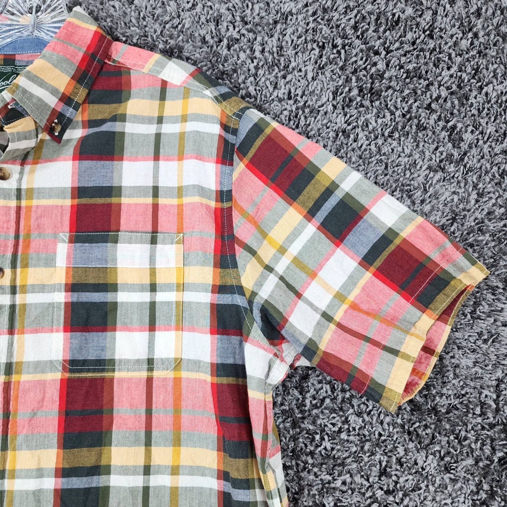 Vintage Woolrich Shirt Men L Short Sleeve Button-Up Plaid Red Green Woolrich Plaid Shirt 90s? (Adjusting: but no new details) Size US 33 - 3 Thumbnail