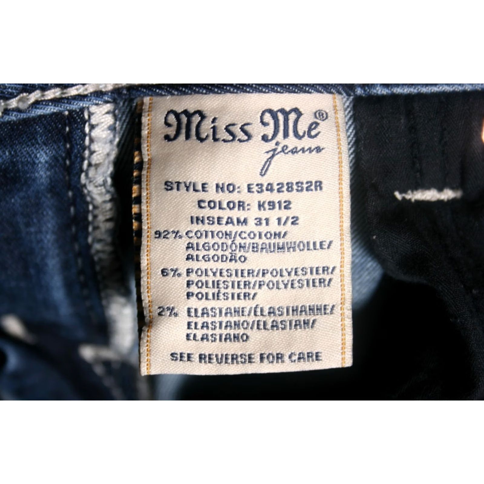 Miss Me MISS ME Jeans Skinny Denim Blue Sz 26 Regular Inseam 30.5" Mid Rise Womens Size 26" / US 2 / IT 38 - 8 Thumbnail