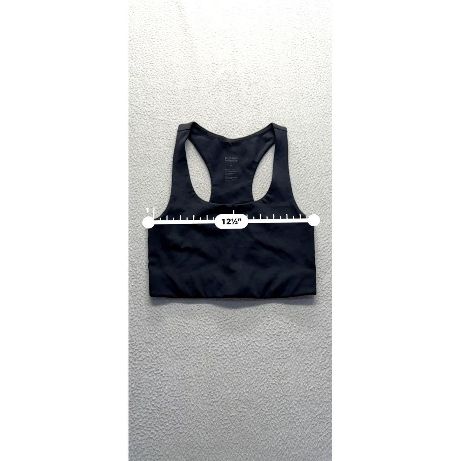 Girlfriend Collective Girlfriend Collective Black Racerback Sports Bra XS Recycled Polyester #9734 Ladies XS Black Racerback Sports Bra Size ONE SIZE - 7 Thumbnail