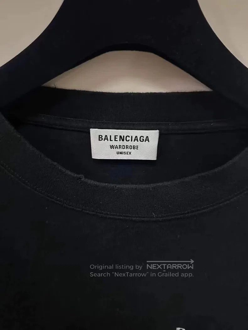 Balenciaga Balenciaga Black Embroidered Coke Wave Logo Short Sleeve Size US L / EU 52-54 / 3 - 3 Thumbnail