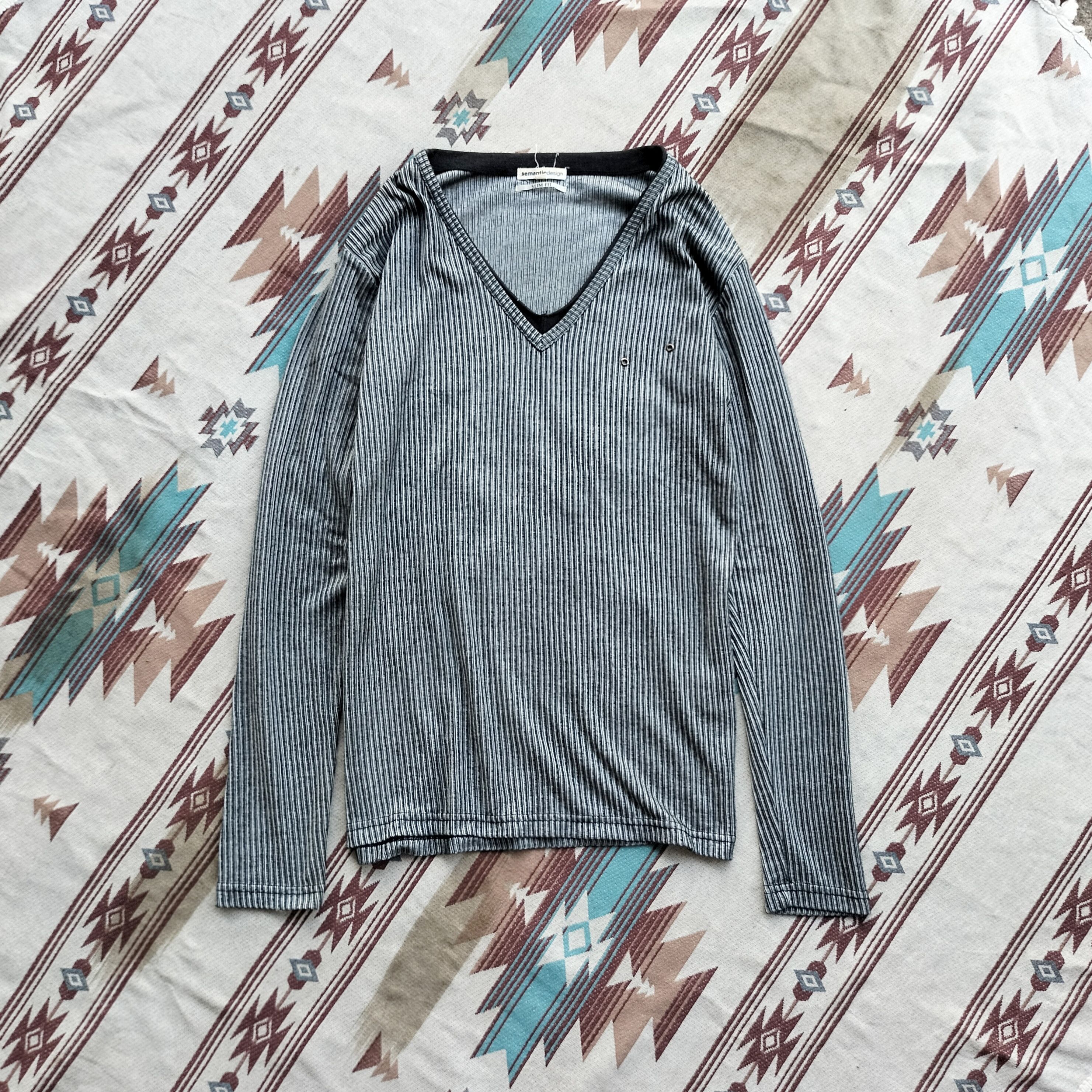 semanticdesign Semantic design V-neck strip long sleeve shirt Size US M / EU 48-50 / 2 - 1 Thumbnail