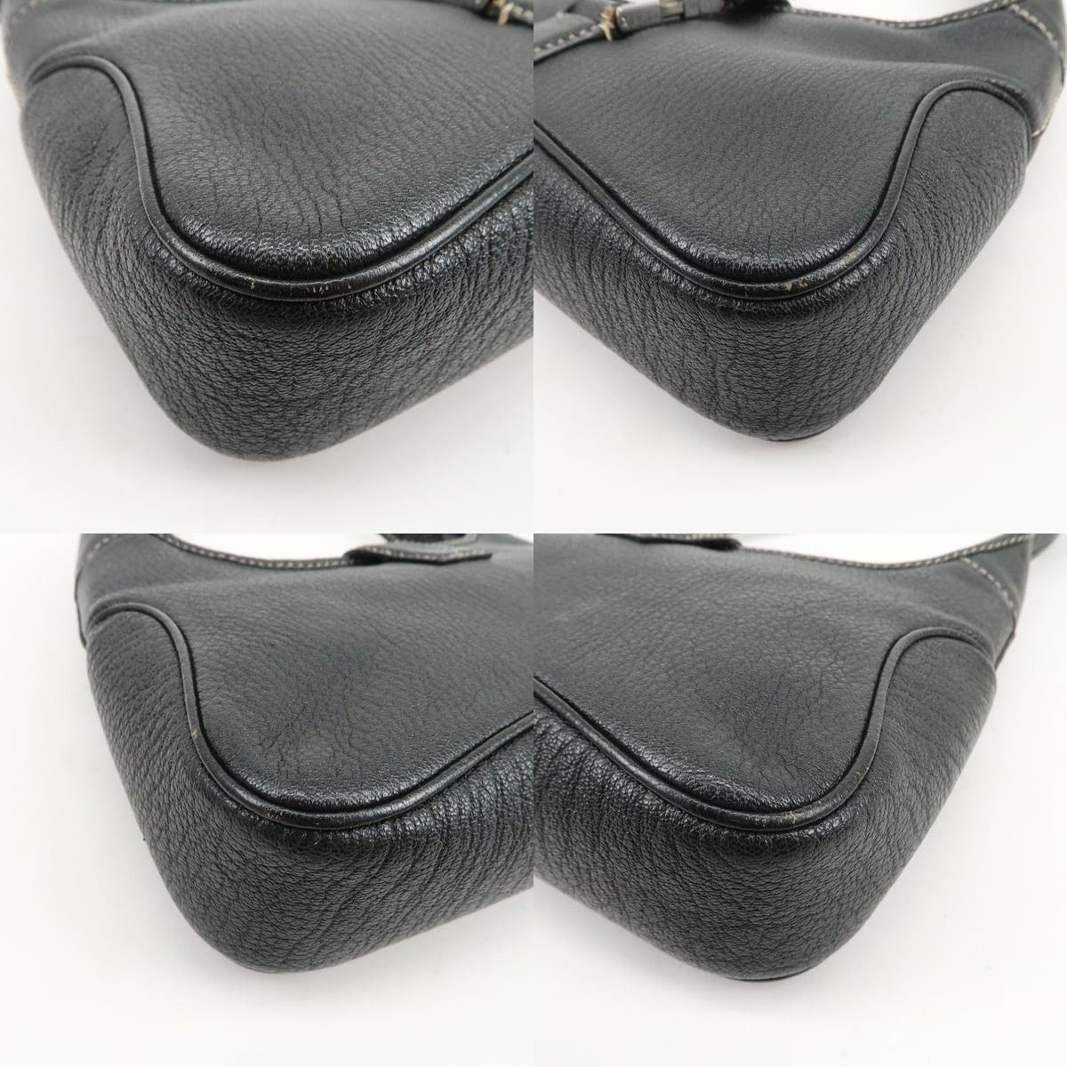 Salvatore Ferragamo Ferragamo Gancini Leather Shoulder Bag Black Size ONE SIZE - 4 Thumbnail
